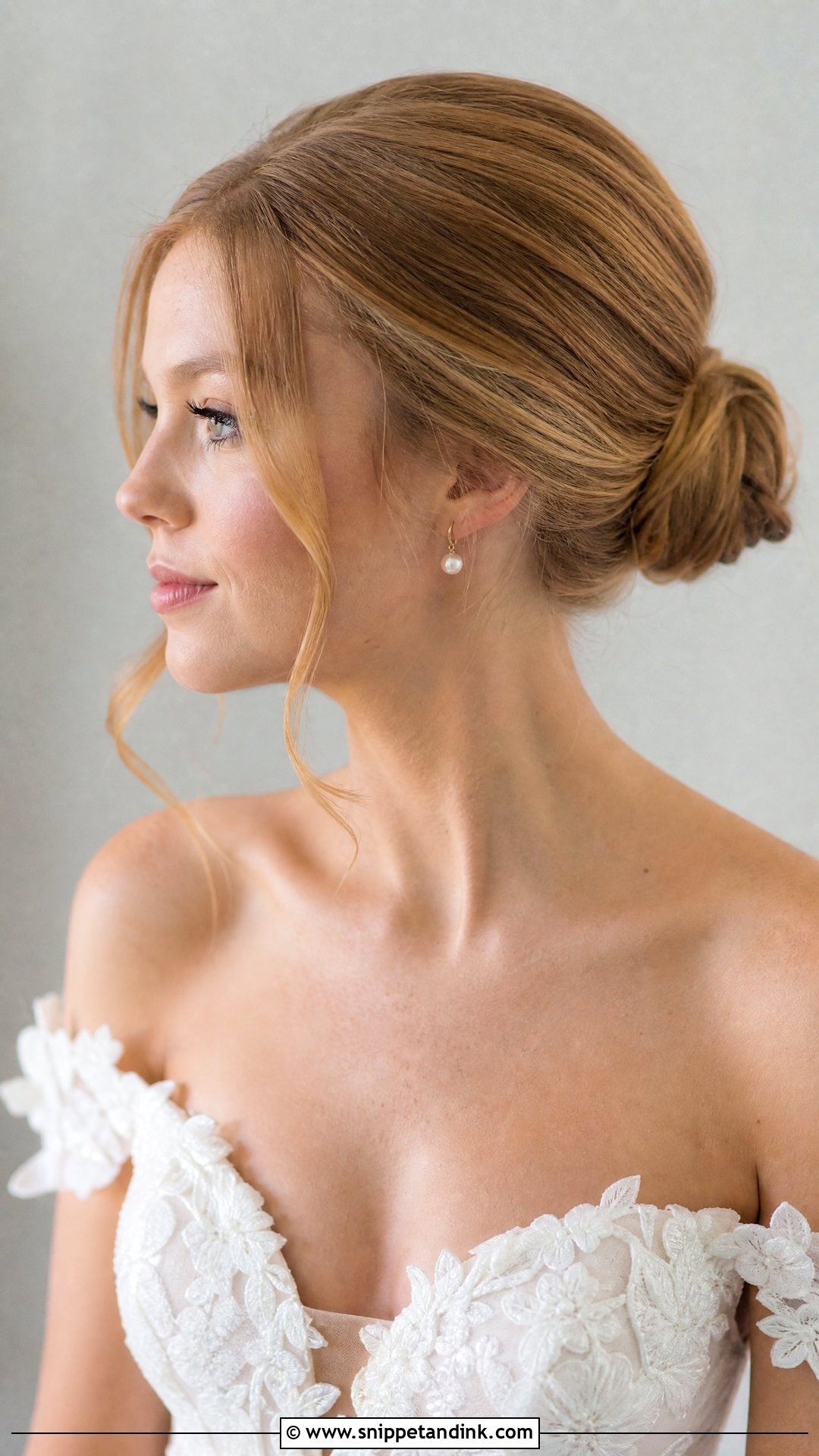 Sleek Bun With Face Framing Pieces - Snippet and Ink - 20 Sleek Bun Bridal Hair Ideas