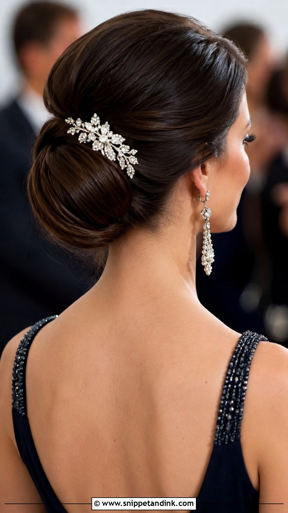 Sleek Bun With Hair Accessory - Snippet and Ink - 30 Hairstyles for Engagement
