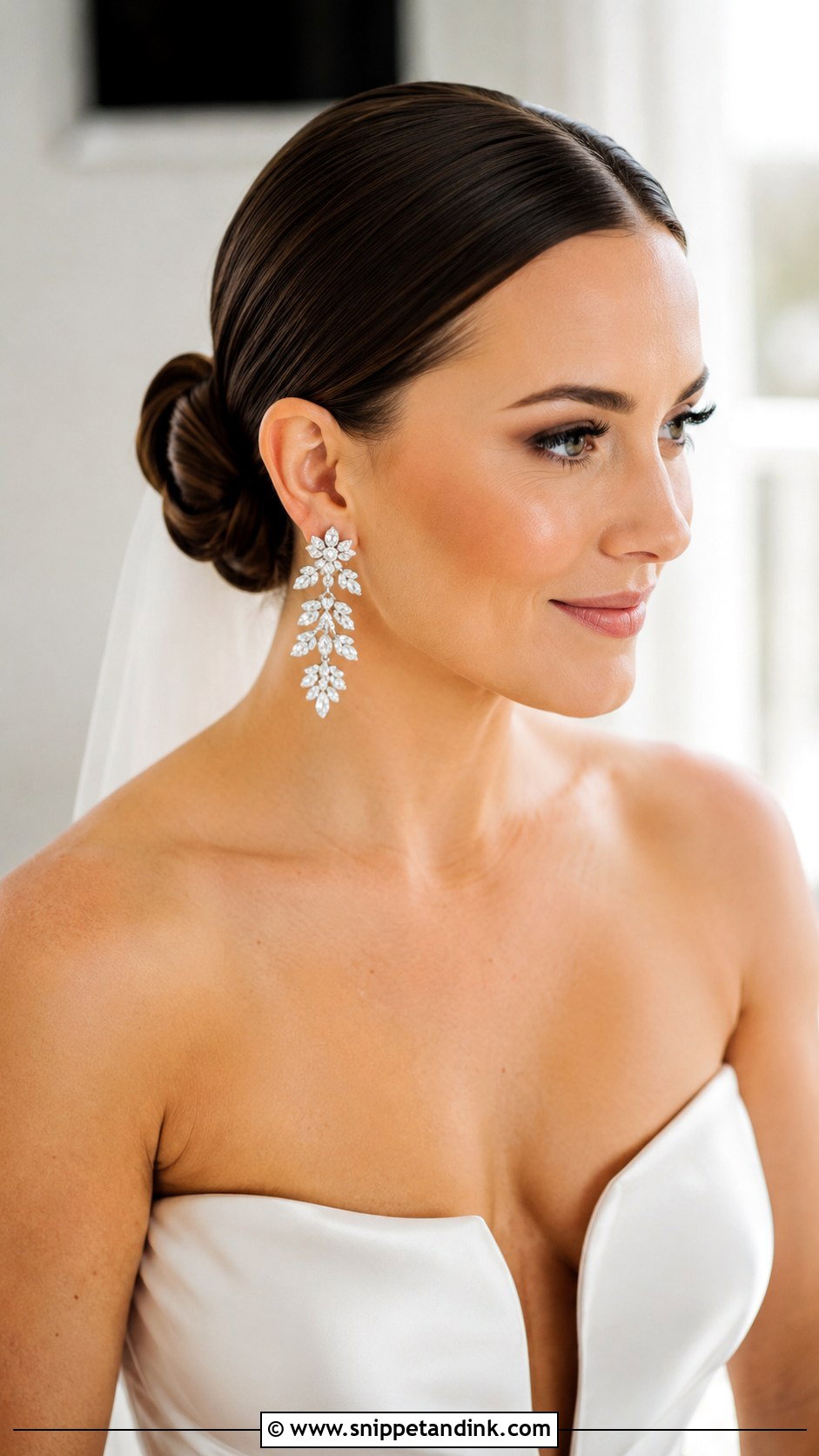 Sleek Bun With Statement Earrings - Snippet and Ink - 20 Sofia Richie Wedding Hair Ideas
