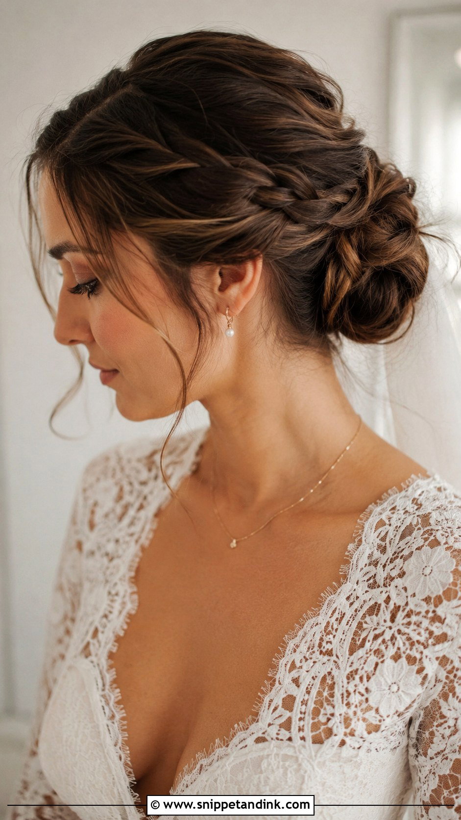 Sleek Bun With Tucked Braids - Snippet and Ink - 25 Sleek Bun Wedding Hair Ideas