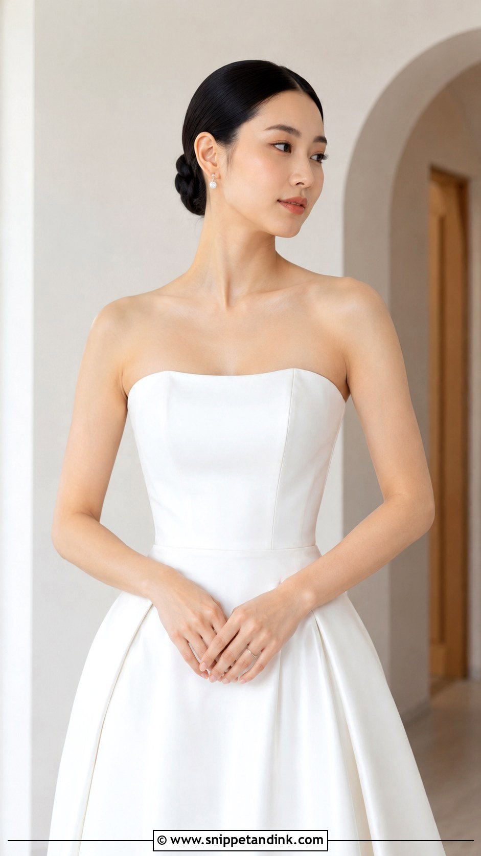 Sleek Bun with Center Part - Snippet and Ink - 35 Bride Hairstyles