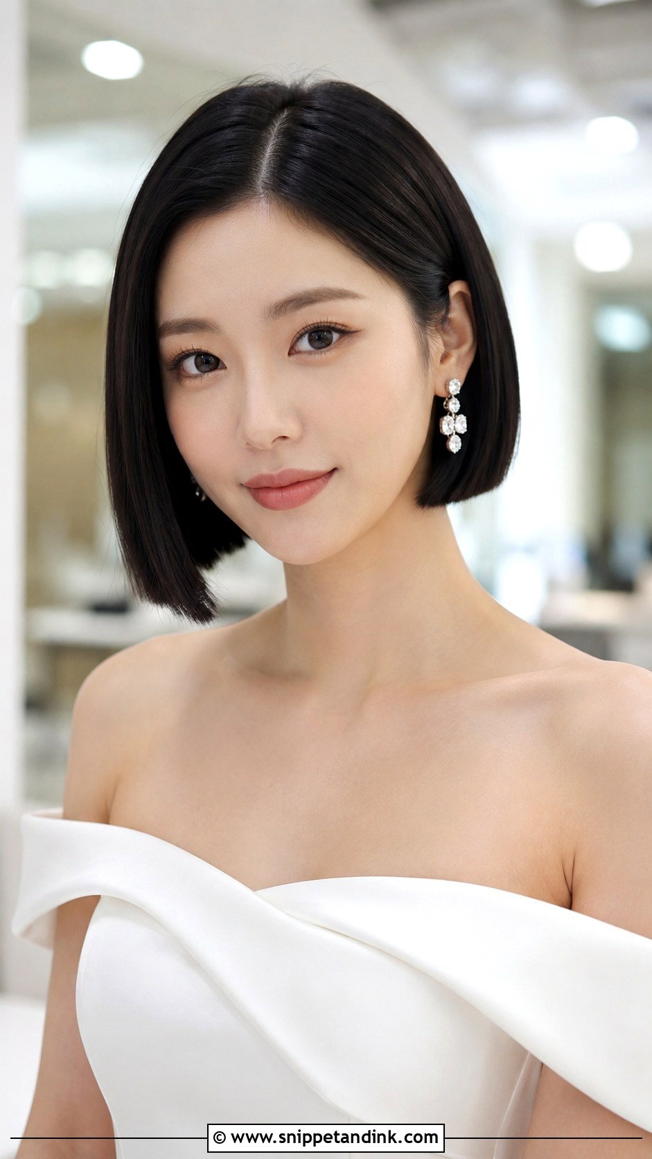 Sleek Center Part Bob - Snippet and Ink - 30 Wedding Hair Ideas