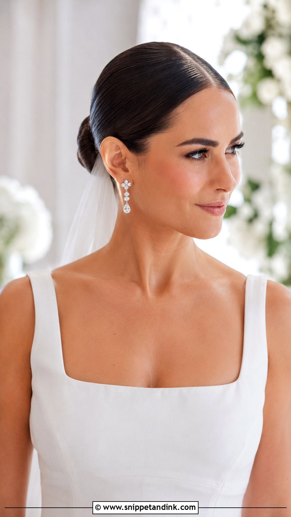 Sleek Center Part Bun - Snippet and Ink - 30 Hairstyles for Marriage