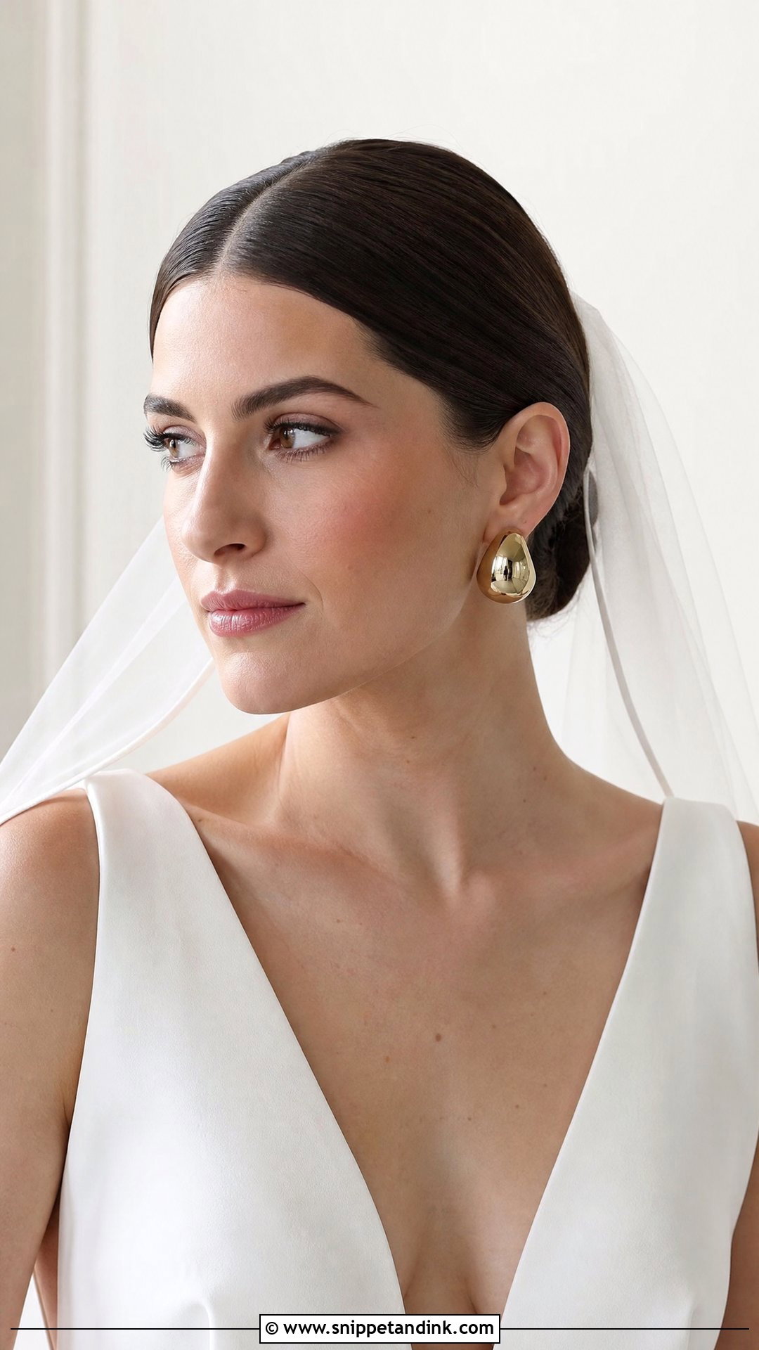Sleek Center Part Bun - Snippet and Ink - 20 Elegant Bride Hairstyles