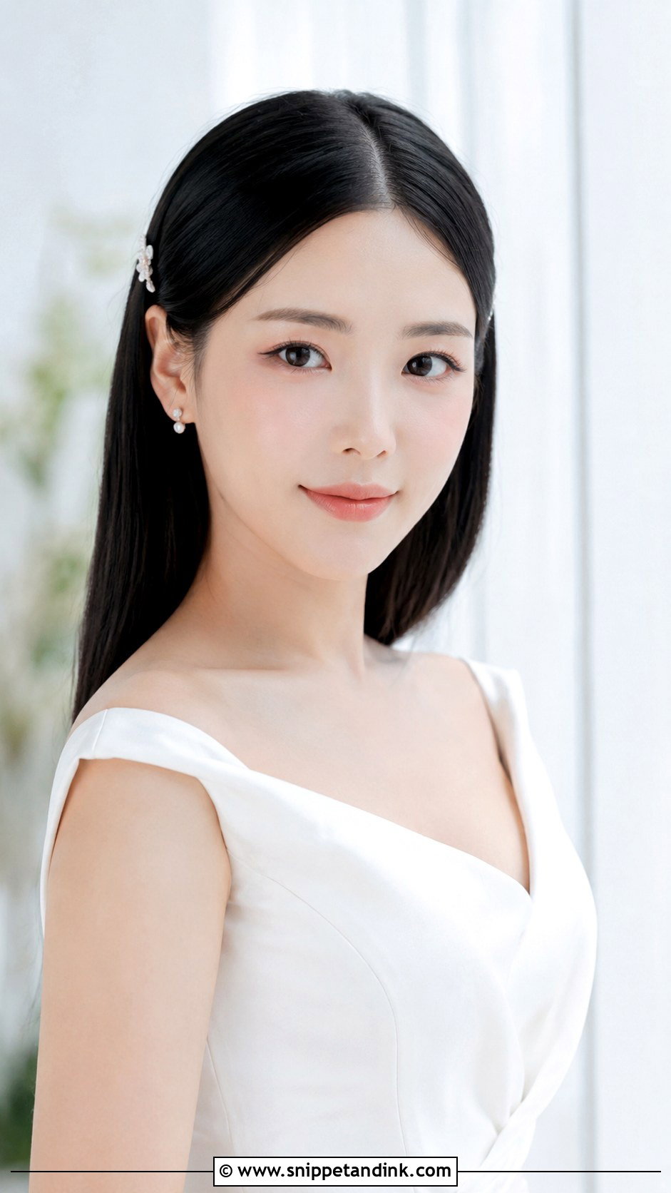 Sleek Center Part Down Style - Snippet and Ink - 25 Long Hairstyles for Wedding
