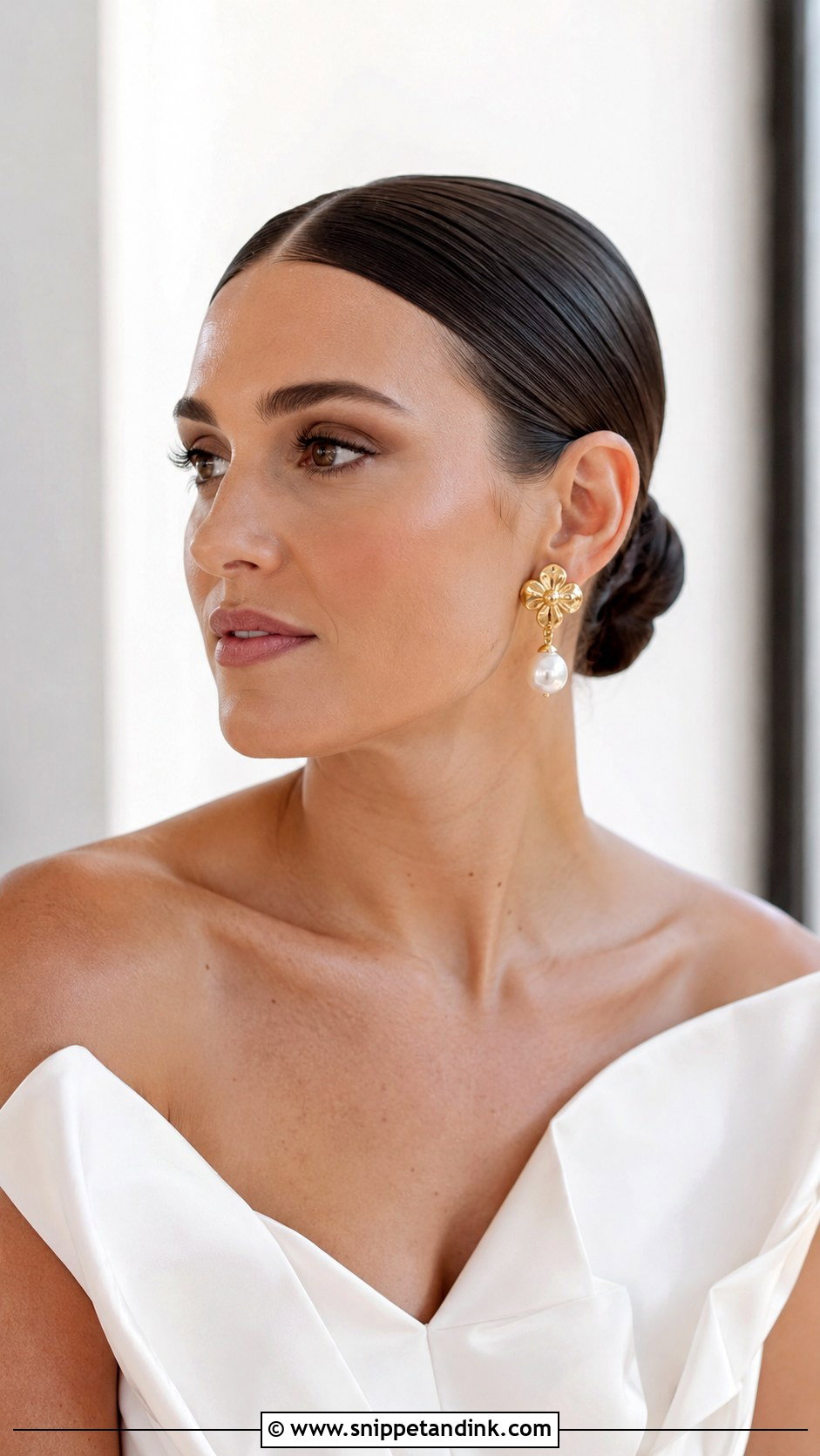 Sleek Center Part Updo - Snippet and Ink - 35 Bride Hair Ideas
