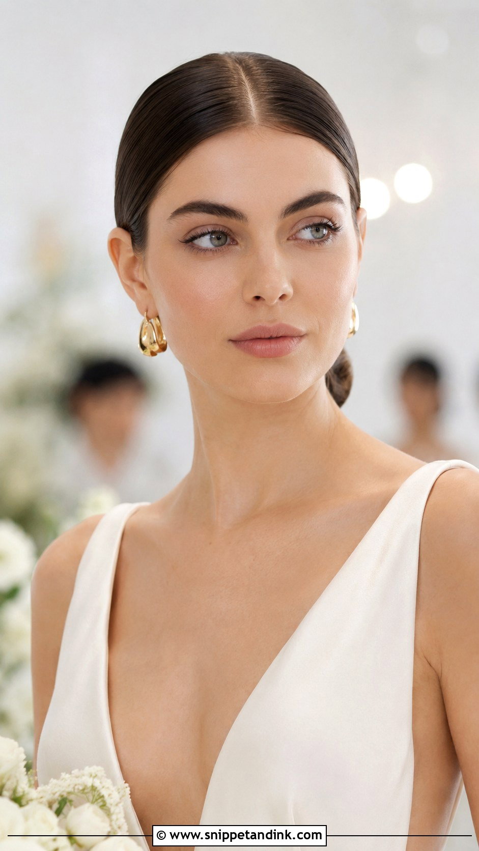 Sleek Center Part Updo - Snippet and Ink - 30 Wedding Hair Styles