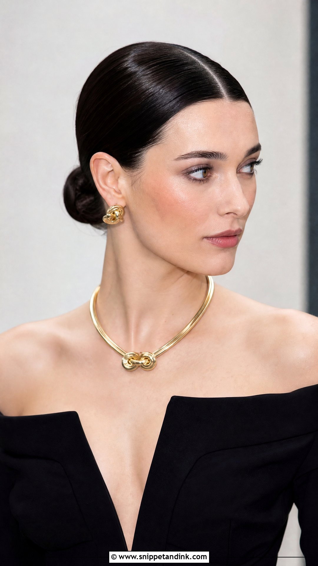 Sleek Center Part With Low Bun - Snippet and Ink - 20 Hair Designs for Wedding Ideas