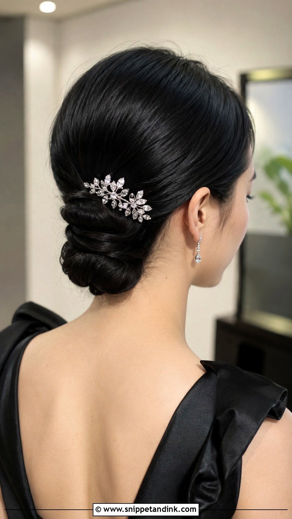 Sleek Chignon - Snippet and Ink - 25 Long Hairstyles for Wedding Guest