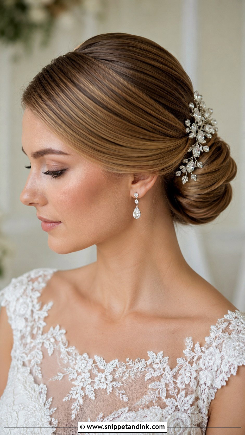 Sleek Chignon Wedding Hair - Snippet and Ink - 15 Slick Wedding Hairstyles