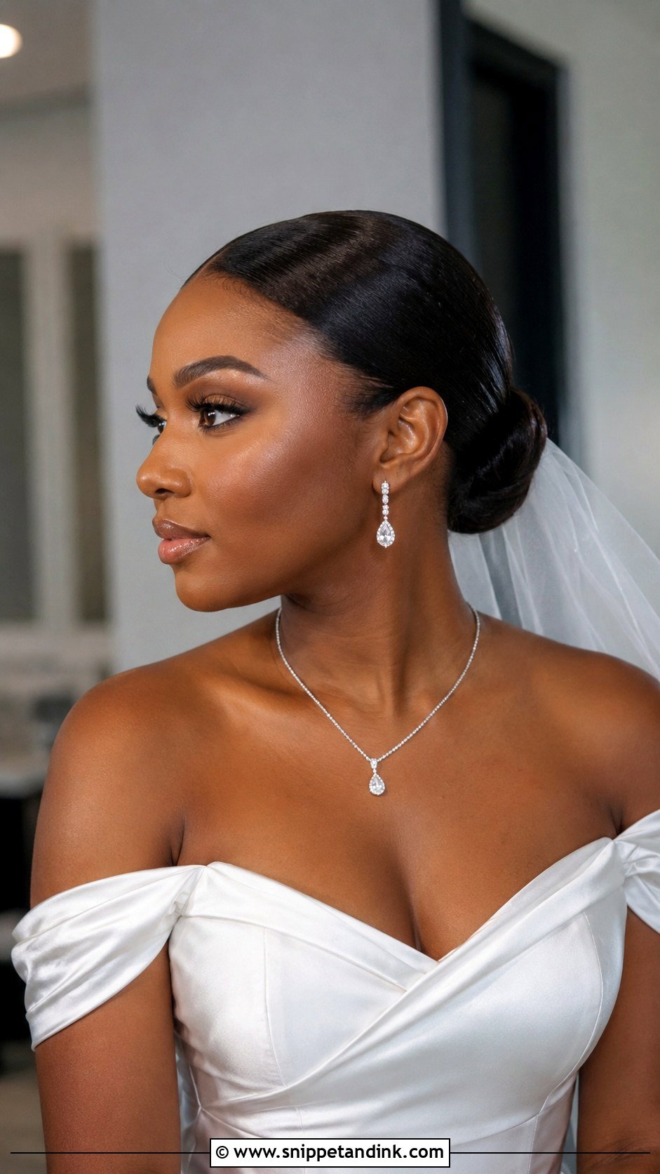 Sleek Chignon Wedding Updo - Snippet and Ink - 15 Updo Styles for Black Women Wedding