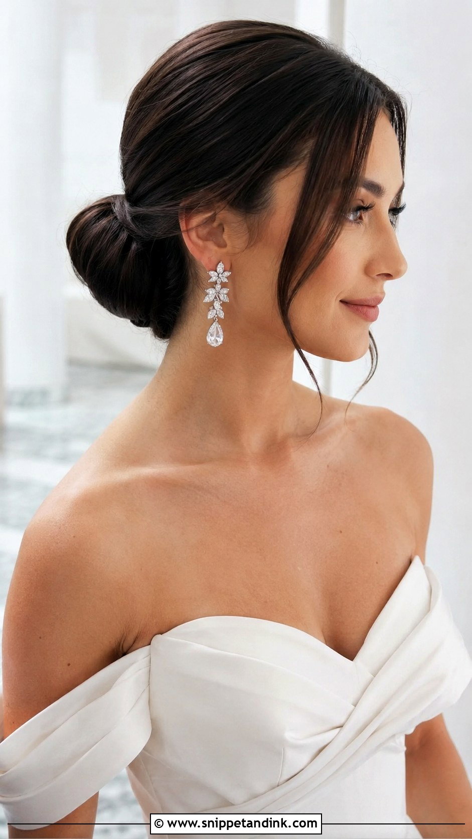 Sleek Chignon Wedding Updo - Snippet and Ink - 25 Fairytale Wedding Hair Ideas