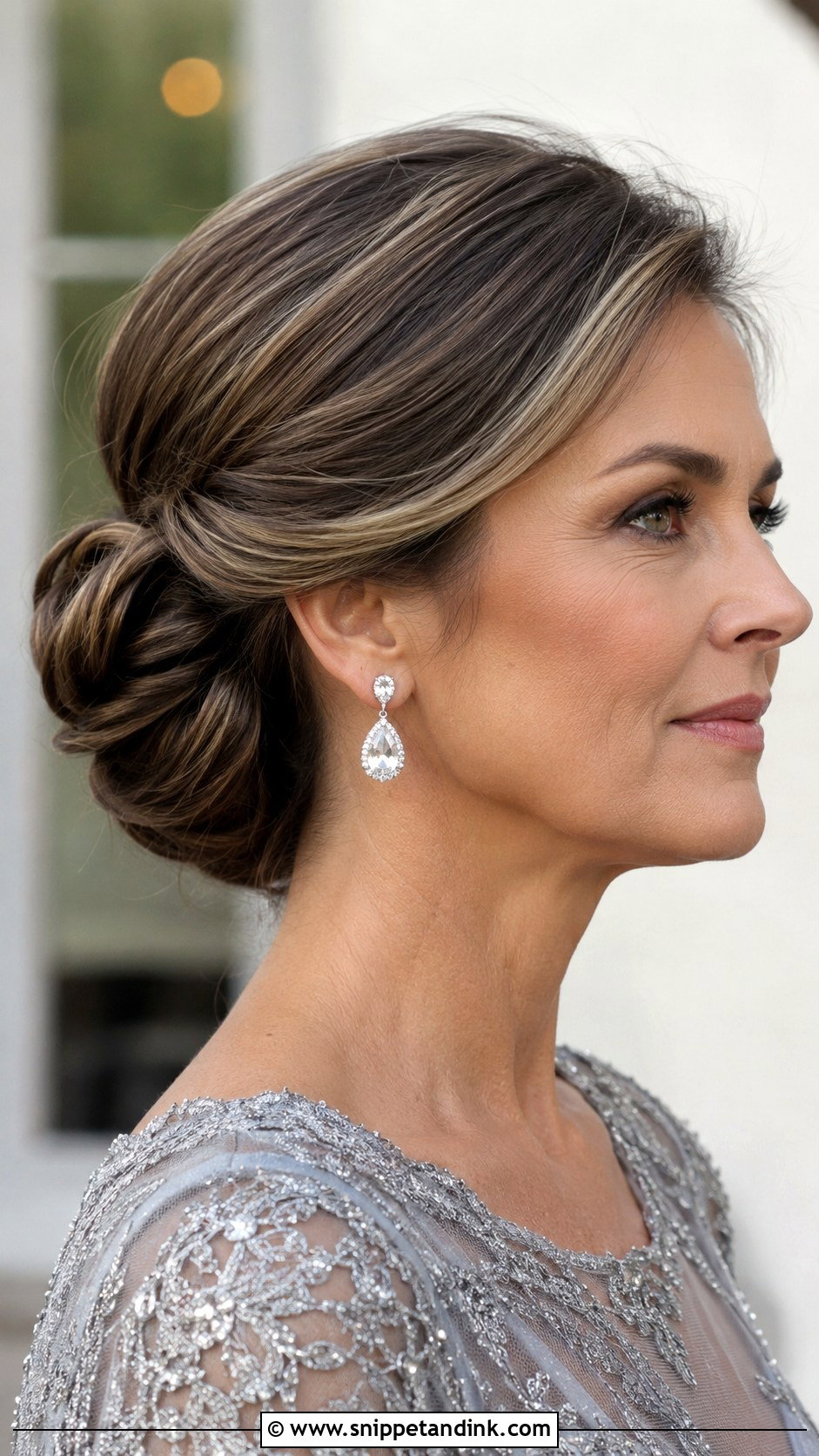 Sleek Chignon for Mother of the Bride - Snippet and Ink - 25 Mother of Bride Wedding Hair Ideas