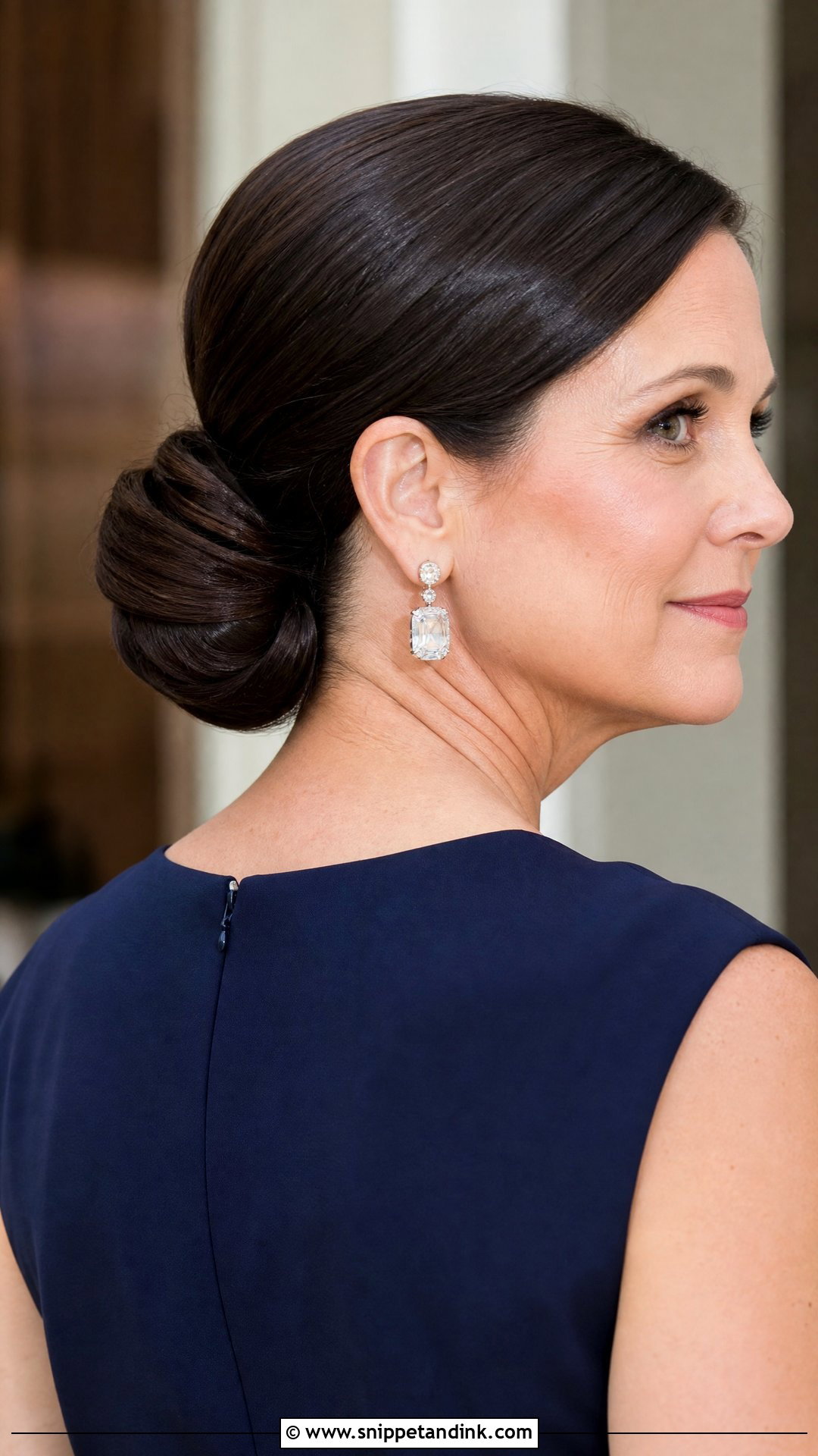 Sleek Chignon for Mother of the Bride - Snippet and Ink - 20 Hair for Mother of the Bride Ideas
