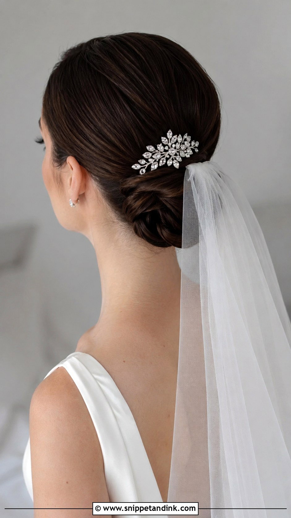 Sleek Chignon for Short Hair - Snippet and Ink - 20 Hair Styles for Short Hair Wedding Ideas