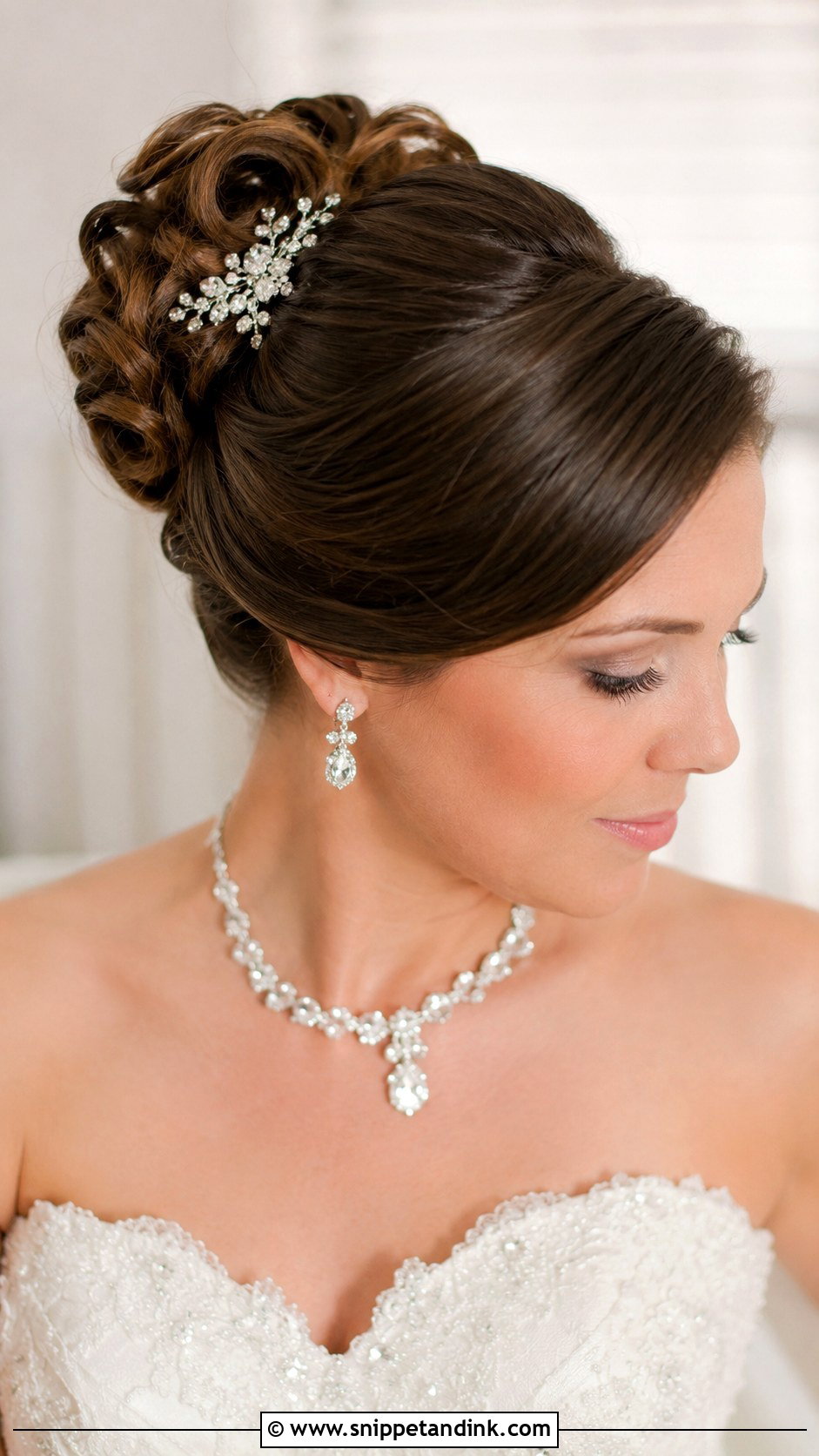 Sleek Curled Updo - Snippet and Ink - 25 Curled Wedding Hair Ideas