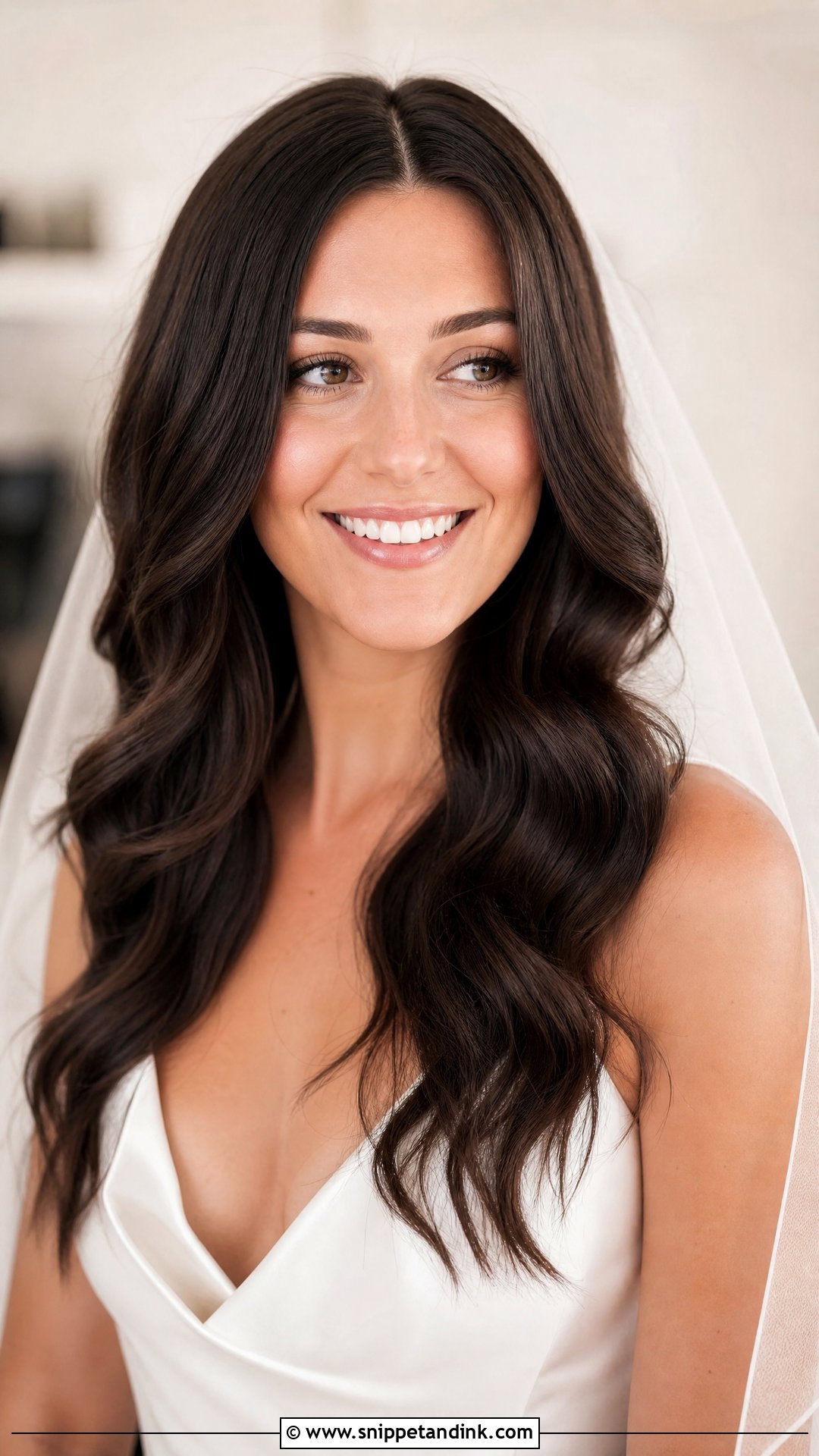 Sleek Curls With Middle Part - Snippet and Ink - 20 Bridal Curls Down