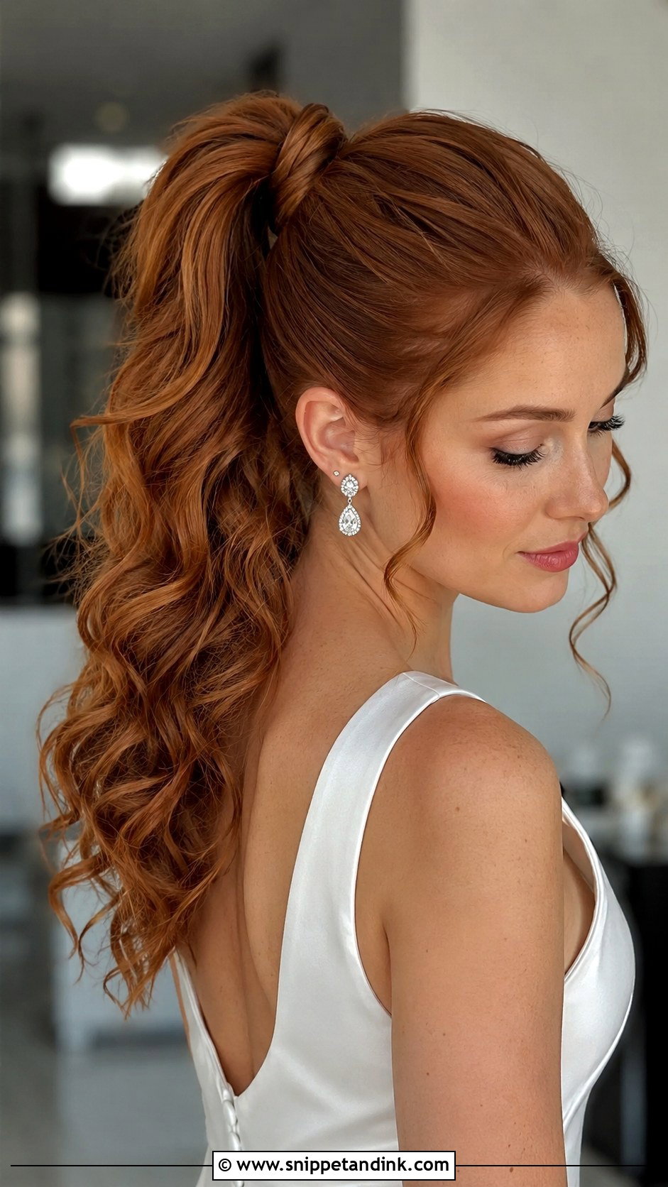 Sleek Curly Ponytail - Snippet and Ink - 25 Wedding Hair Curls