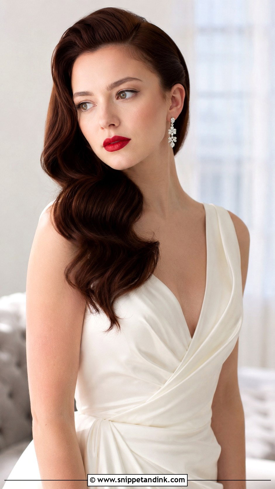 Sleek Deep Side Part Waves - Snippet and Ink - 20 Sleek Wedding Hairstyles