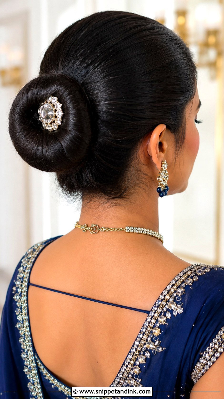 Sleek Donut Bun - Snippet and Ink - 15 Sleek Bun Indian Wedding Ideas