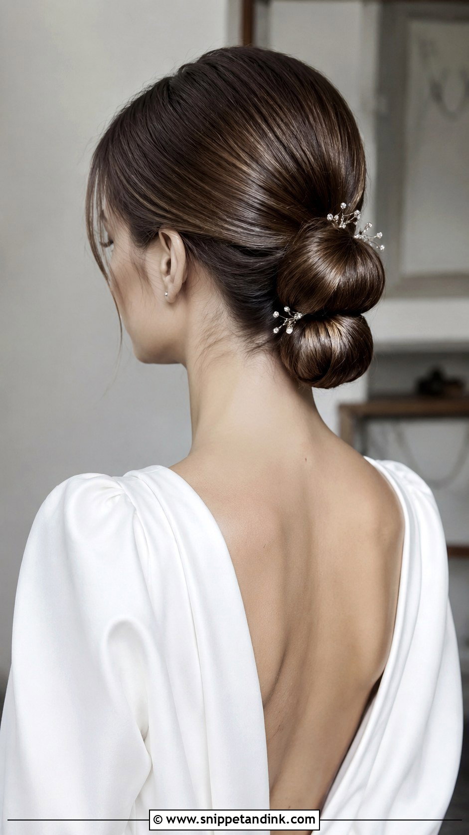 Sleek Double Bun - Snippet and Ink - 25 Sleek Bun Wedding Hair Ideas