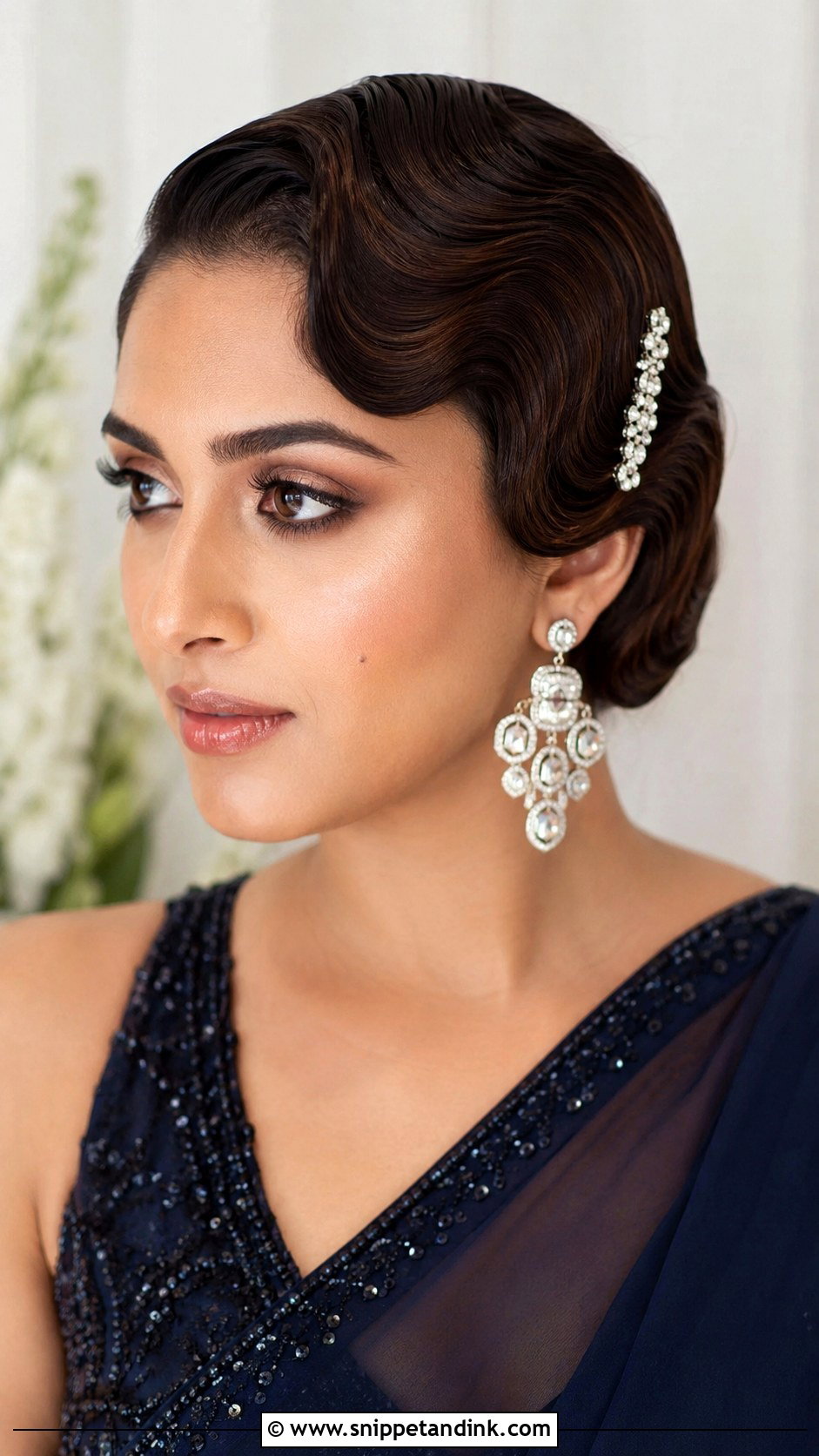 Sleek Finger Waves - Snippet and Ink - 25 Indian Wedding Hairstyle for Short Hair Ideas