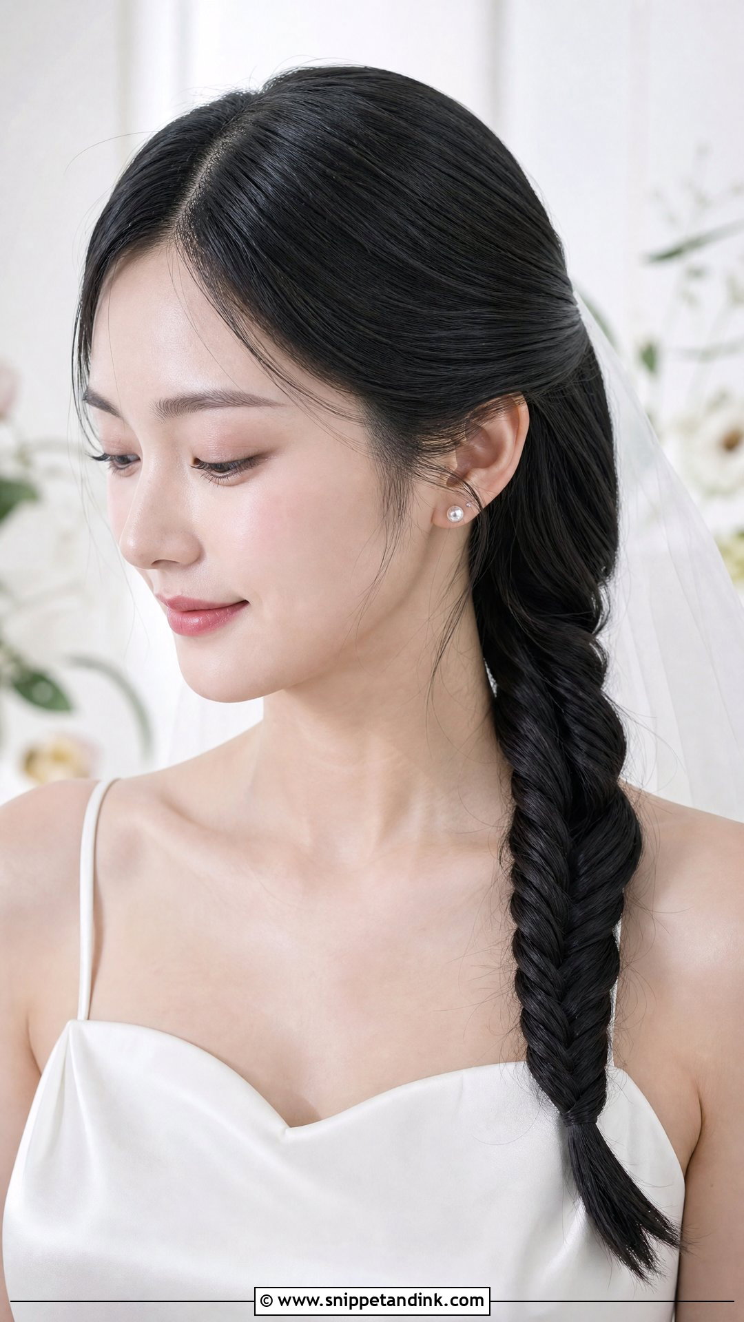 Sleek Fishtail Braid Bridal Hair - Snippet and Ink - 15 Fishtail Bridal Hair Ideas