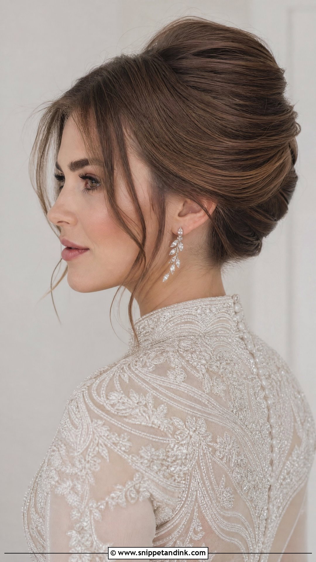 Sleek French Twist Updo - Snippet and Ink - 20 Mid Length Wedding Hair Ideas