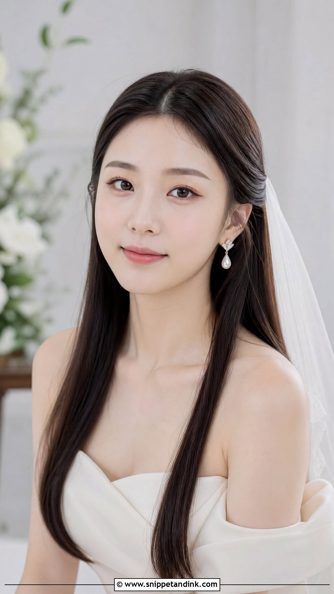 Sleek Front Open Hair Wedding Hairstyle - Snippet and Ink - 15 Front Hairstyles for Open Hair Wedding
