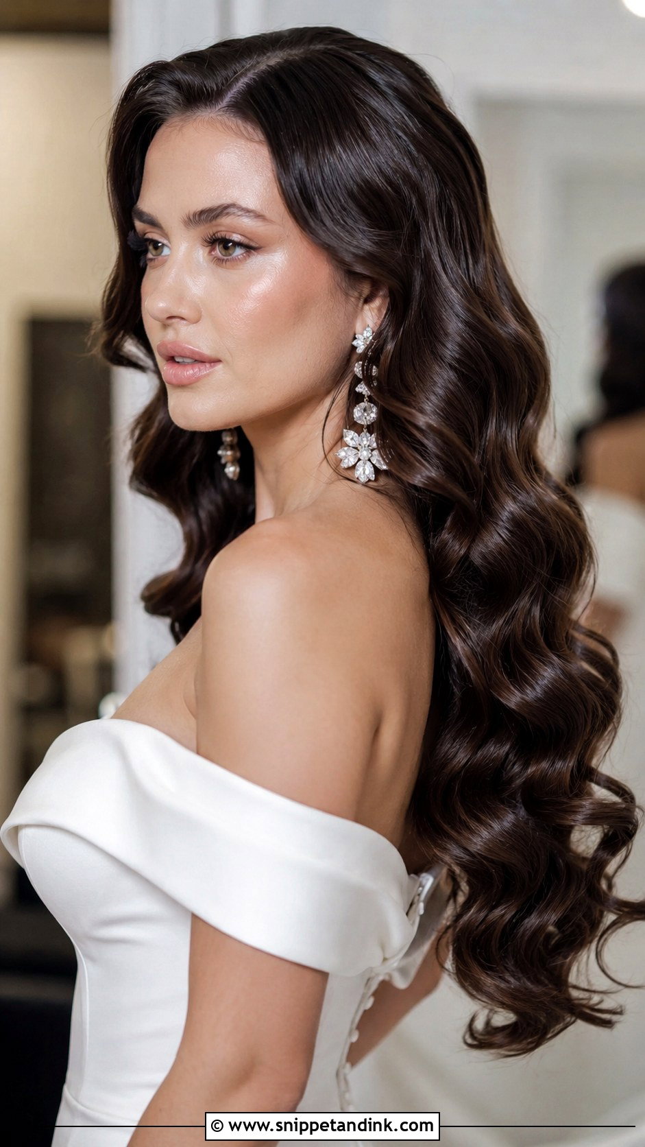 Sleek Glossy Curls - Snippet and Ink - 20 Bride Hair Down Curls