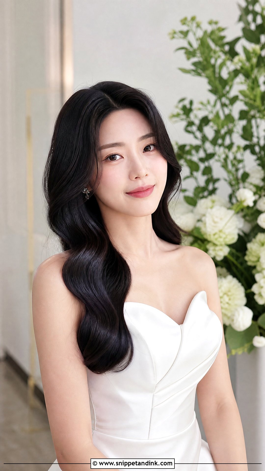 Sleek Glossy Waves With Shine - Snippet and Ink - 20 Long Hair Bridal Waves
