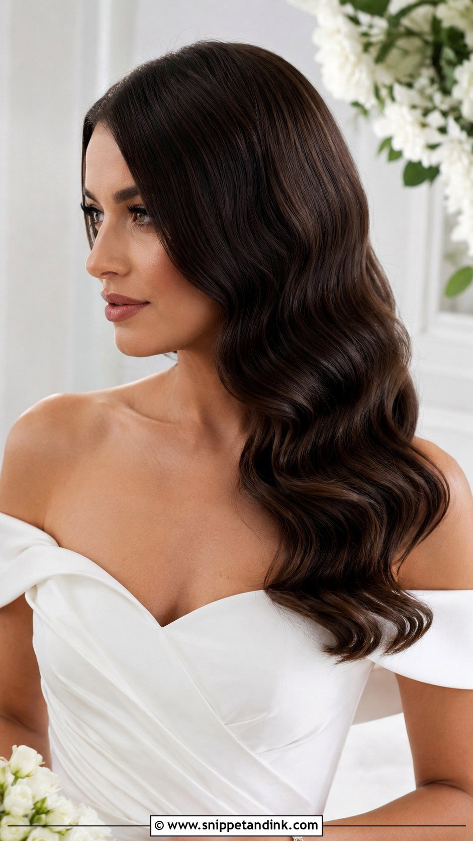 Sleek Glossy Waves - Snippet and Ink - 20 Bridal Hair Waves