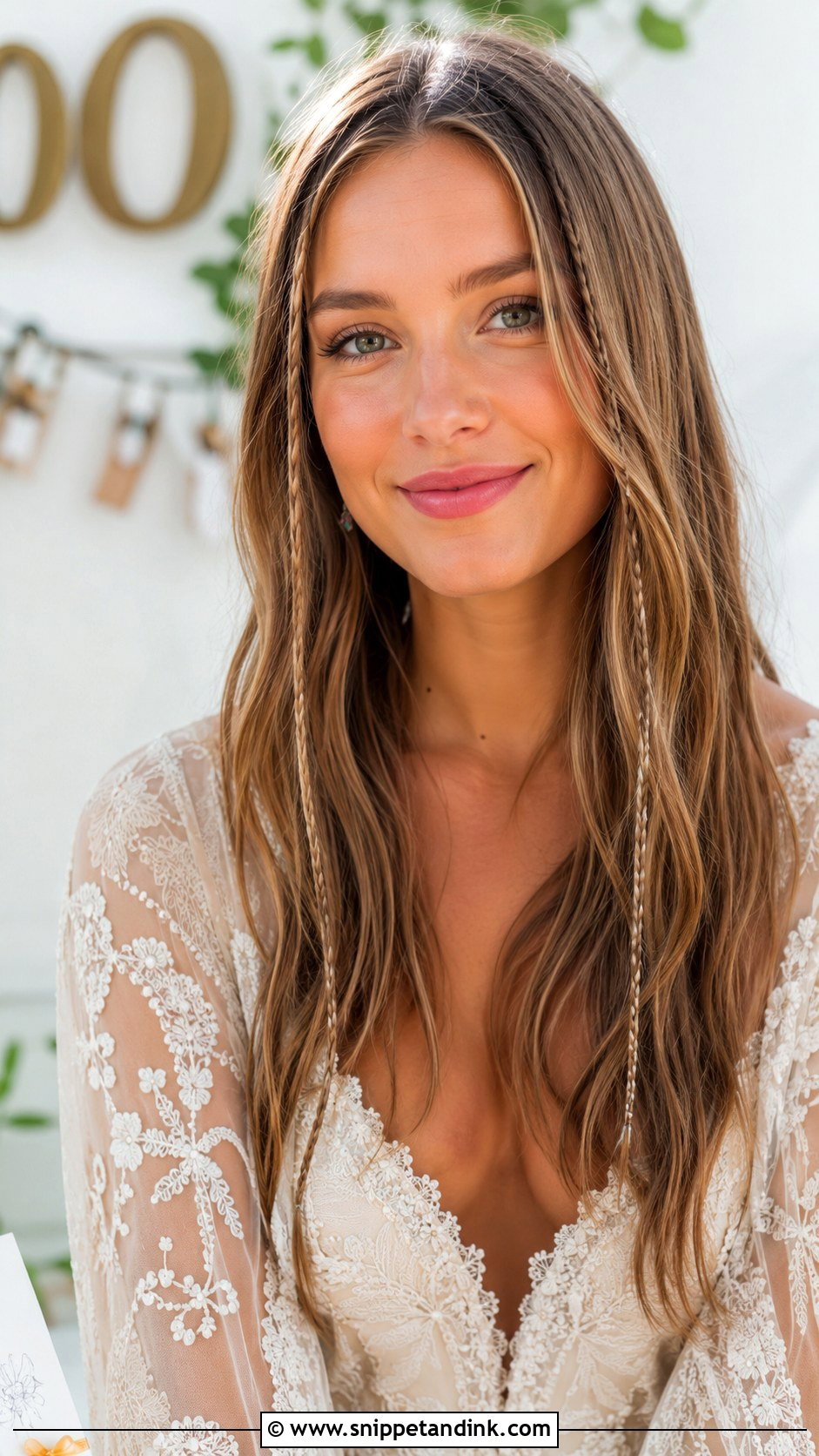 Sleek Hair Down With Baby Braids - Snippet and Ink - 20 Sleek Bridal Hair Down Ideas