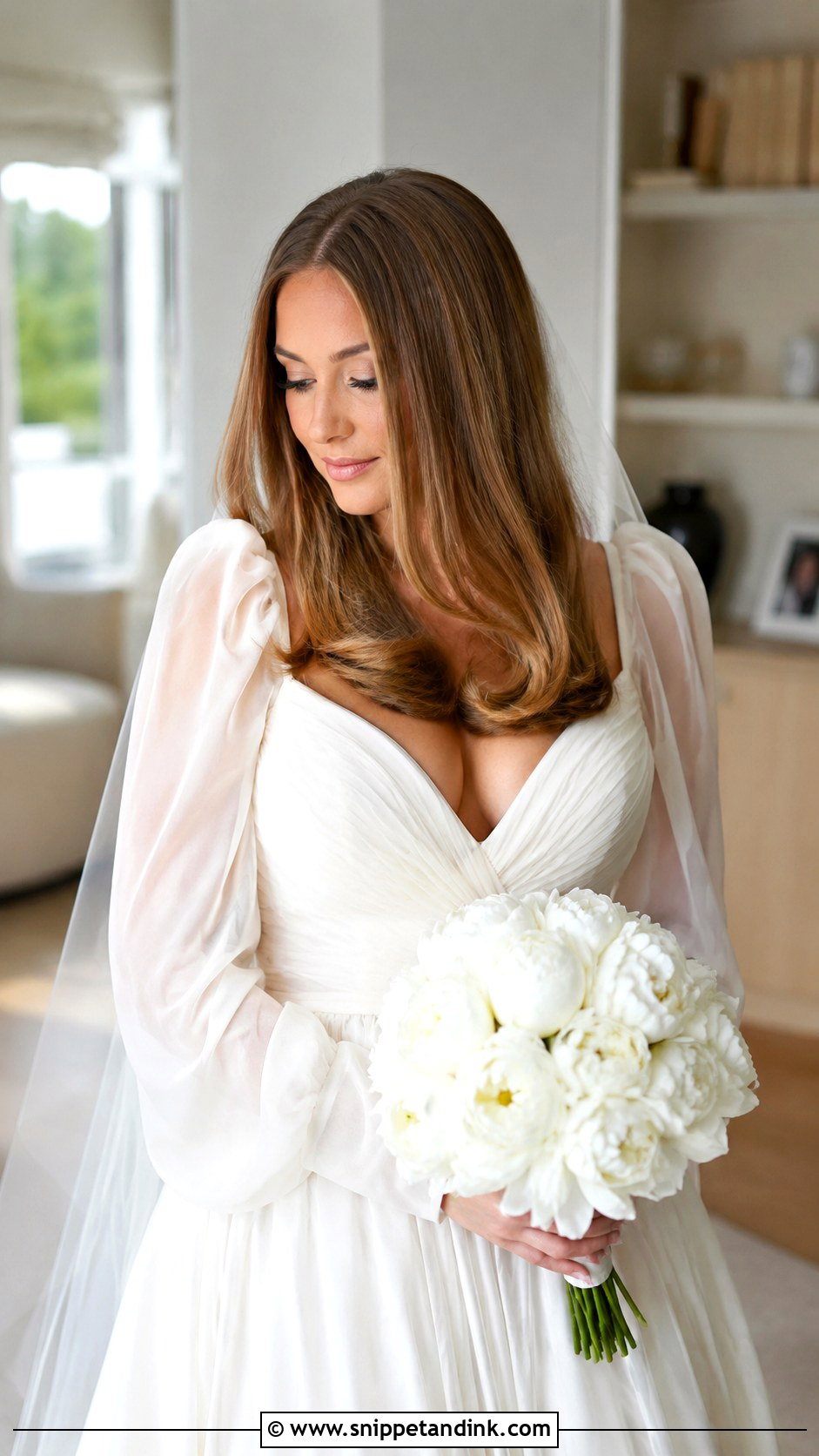 Sleek Hair With Soft Curled Ends - Snippet and Ink - 20 Sleek Wedding Hair Down Ideas