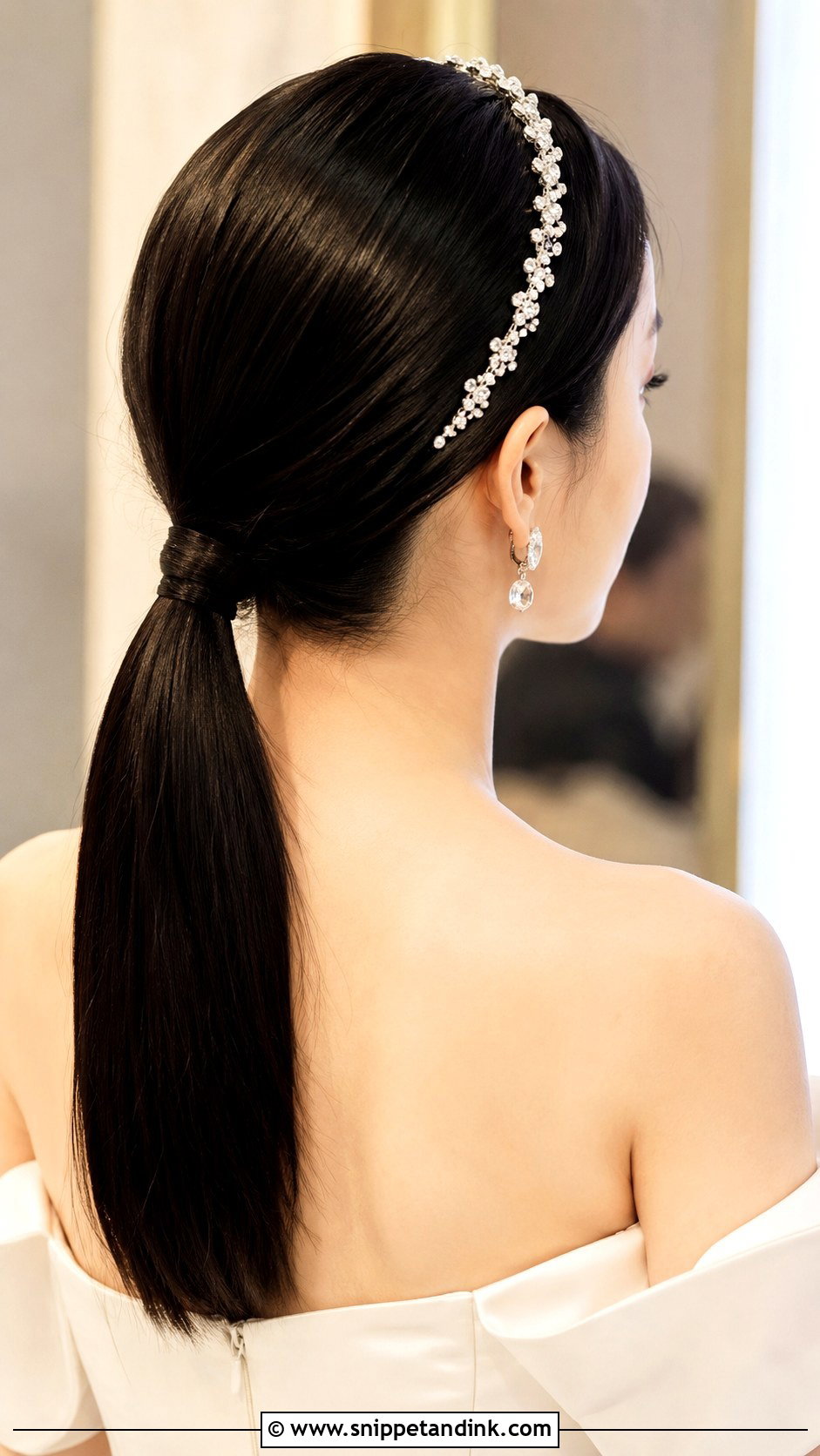 Sleek Hairband Wedding Ponytail - Snippet and Ink - 15 Hairband Wedding Hairstyles
