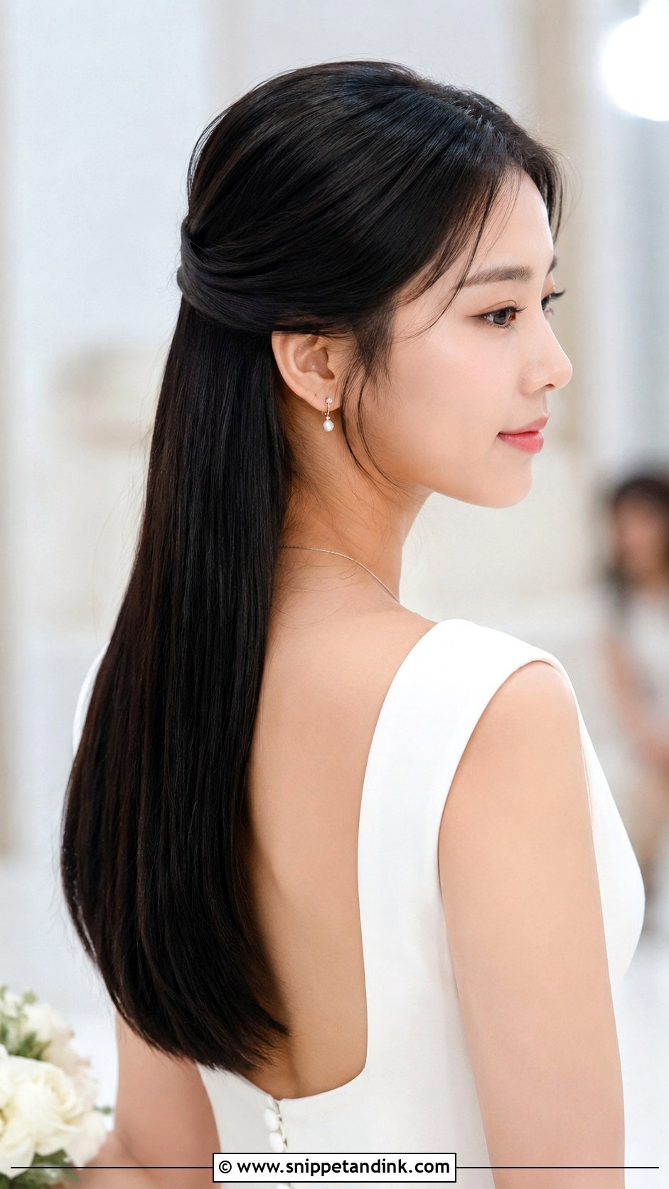 Sleek Half Up Half Down - Snippet and Ink - 30 Half-Up Half-Down Bride Hairstyles