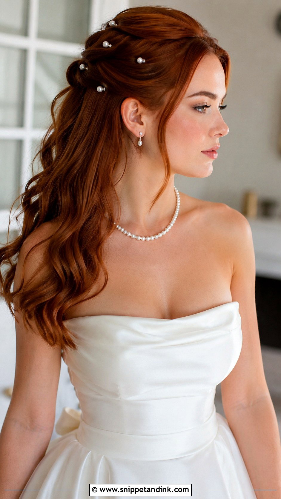 Sleek Half Up Half Down Lob Style - Snippet and Ink - 25 Short Hair Half-Up Half-Down Wedding Hairstyles