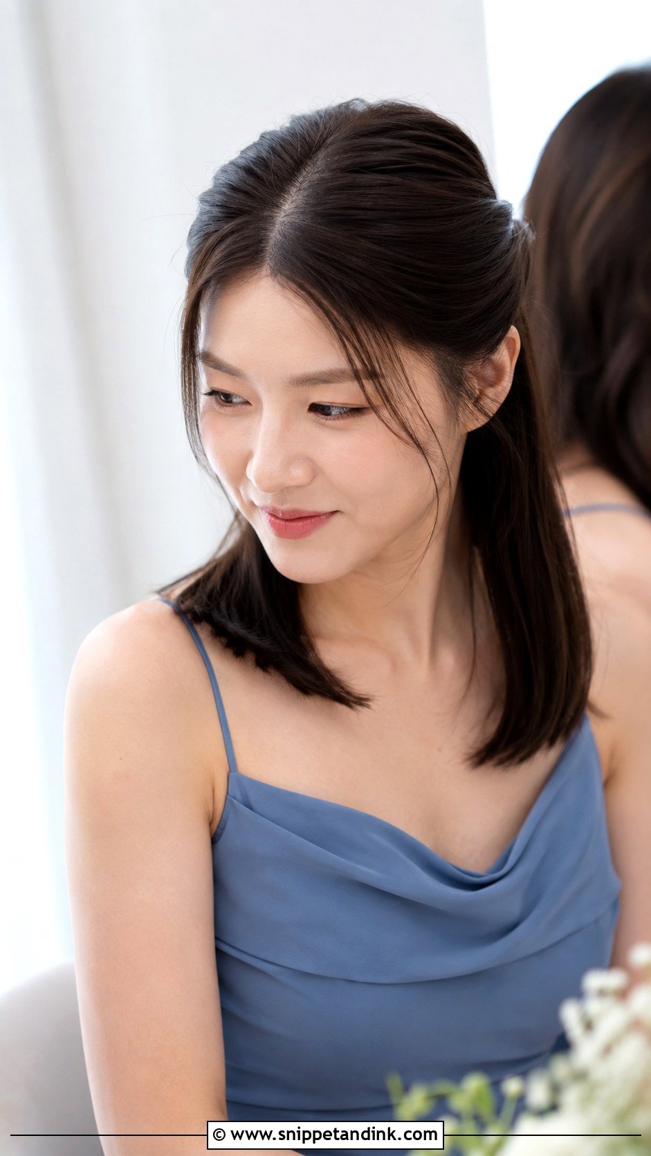 Sleek Half Up Half Down Medium Hair - Snippet and Ink - 20 Bridesmaid Hair Styles Half Up Half Down Medium Length
