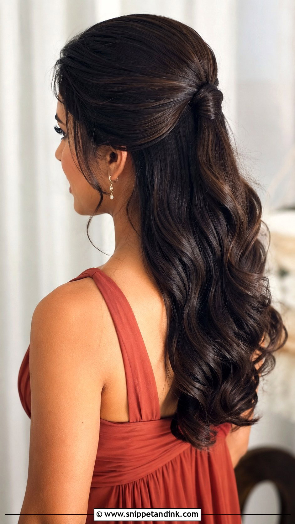 Sleek Half Up Ponytail Bridesmaid Hair - Snippet and Ink - 20 Sleek Bridesmaid Hair Ideas