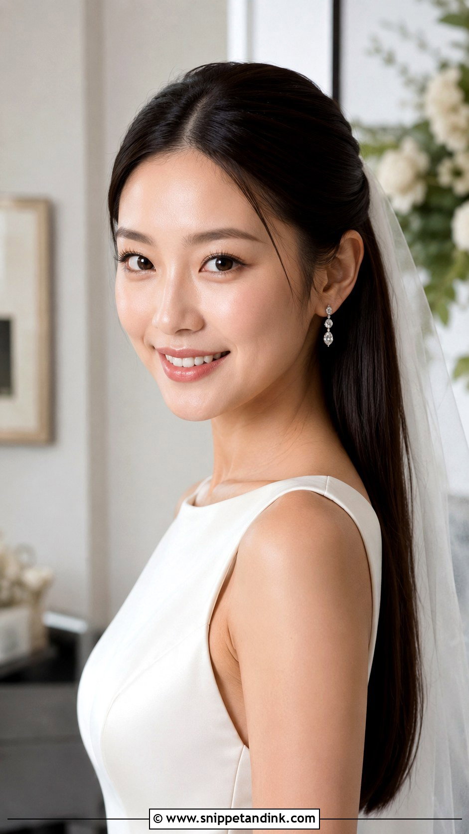 Sleek Half Up Wedding Hair - Snippet and Ink - 15 Half-Up Wedding Hair Tutorial Ideas