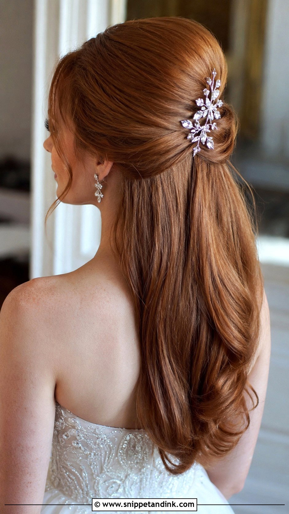 Sleek Half Up With Bouffant Volume - Snippet and Ink - 25 Sleek Half-Up Half-Down Wedding Hair Ideas