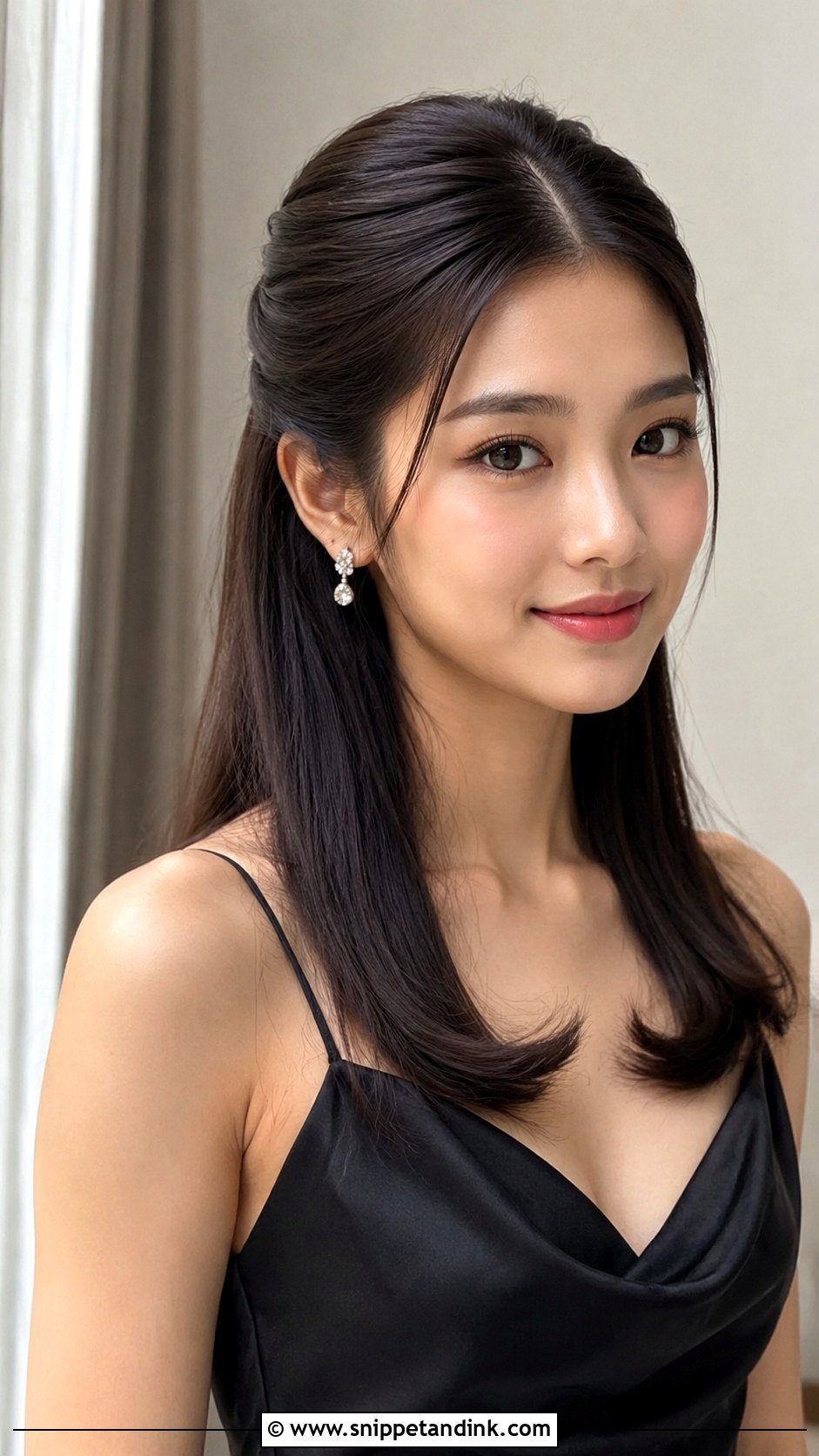 Sleek Half Updo Prom Hair - Snippet and Ink - 15 Half Updo Prom Ideas