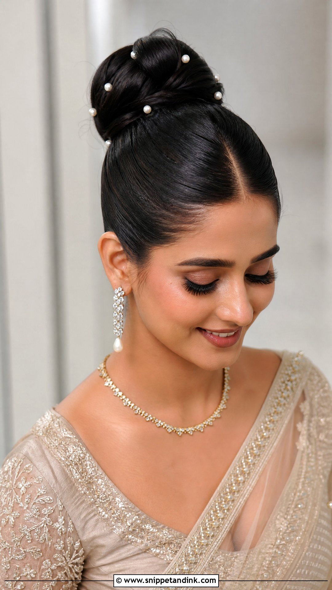 Sleek High Bun - Snippet and Ink - 15 Easy Hairstyles for Indian Wedding