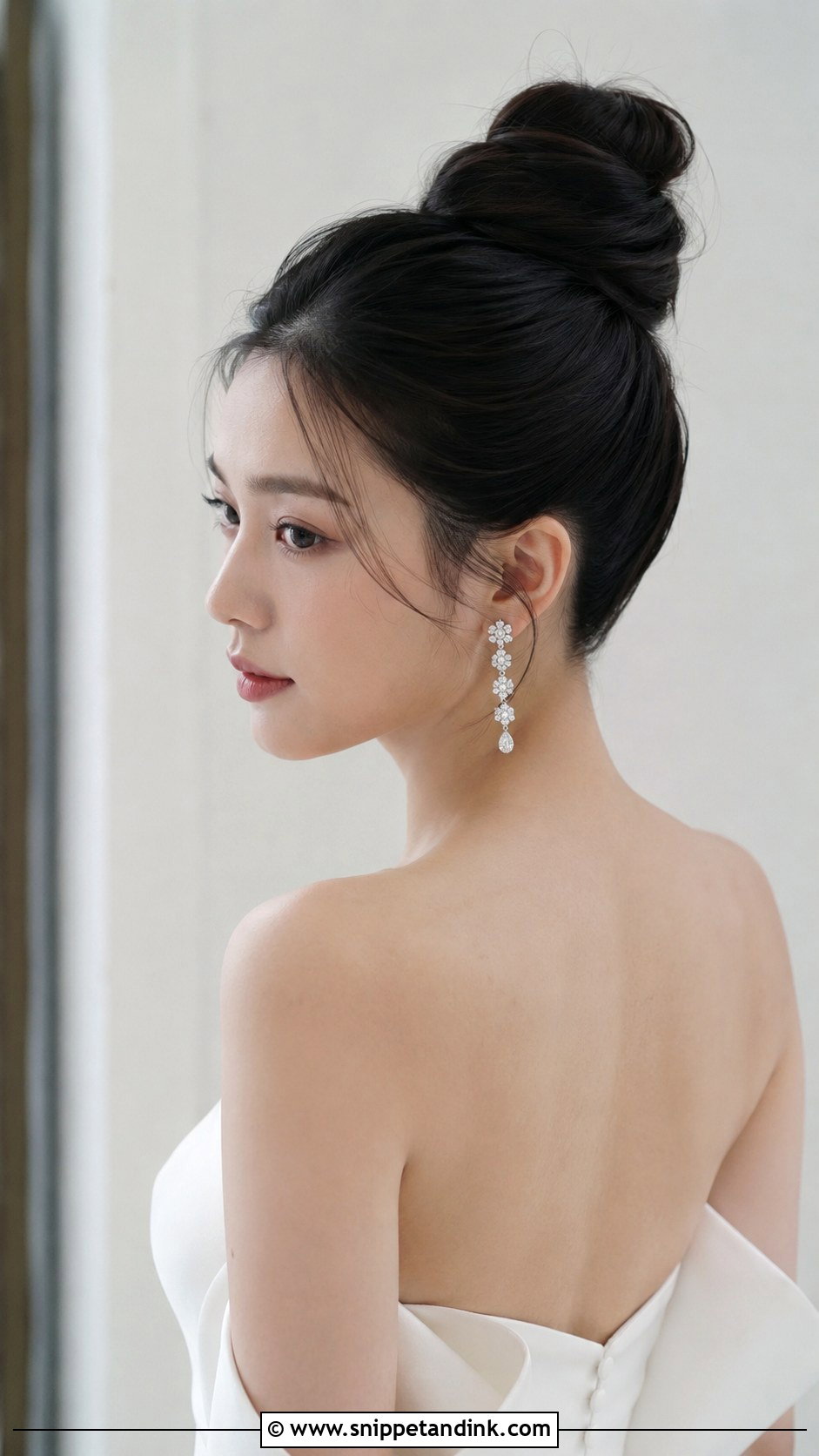 Sleek High Bun - Snippet and Ink - 20 Wedding Day Hairstyles for Bride