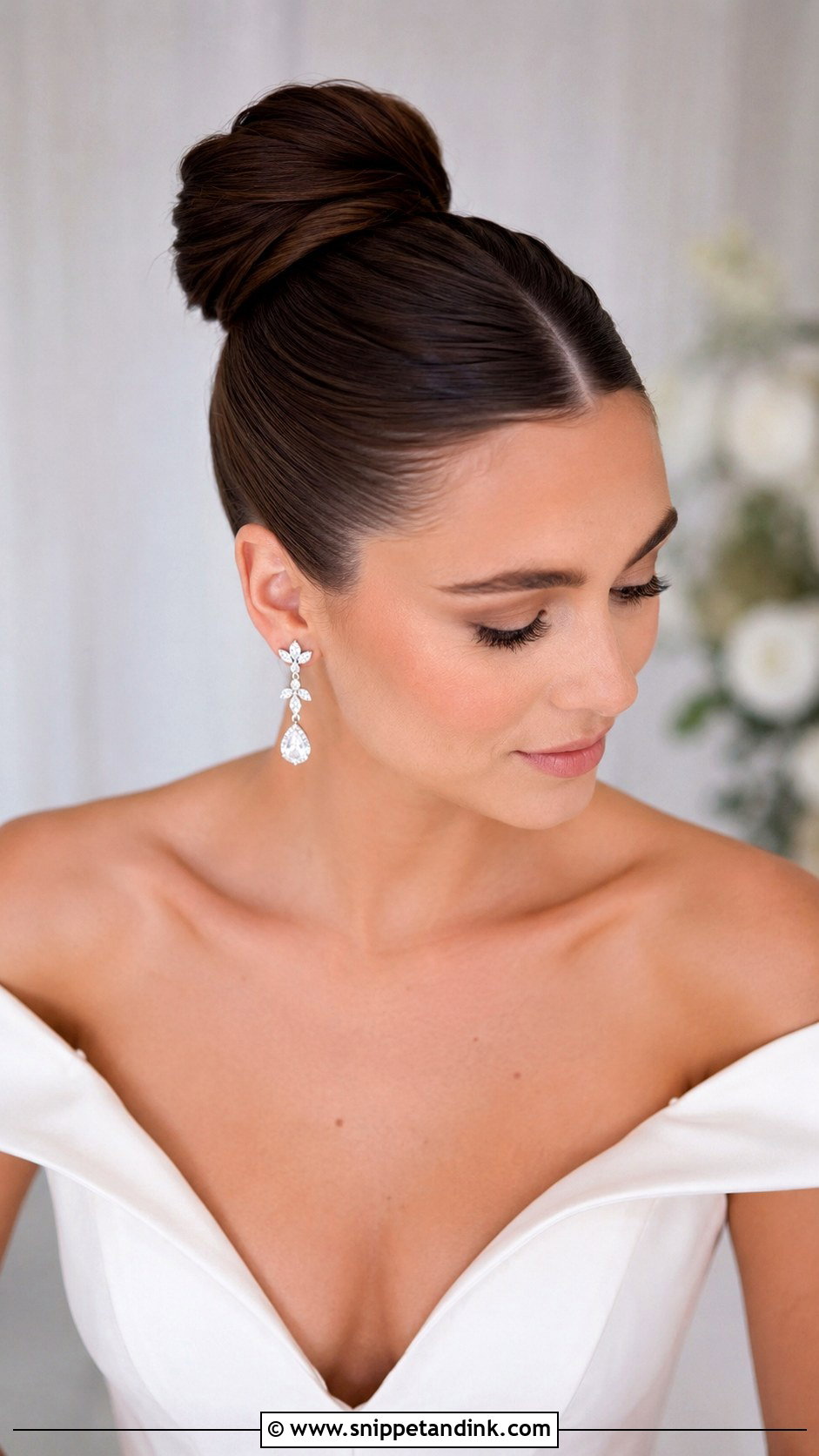 Sleek High Bun - Snippet and Ink - 25 Classy Wedding Hair Ideas