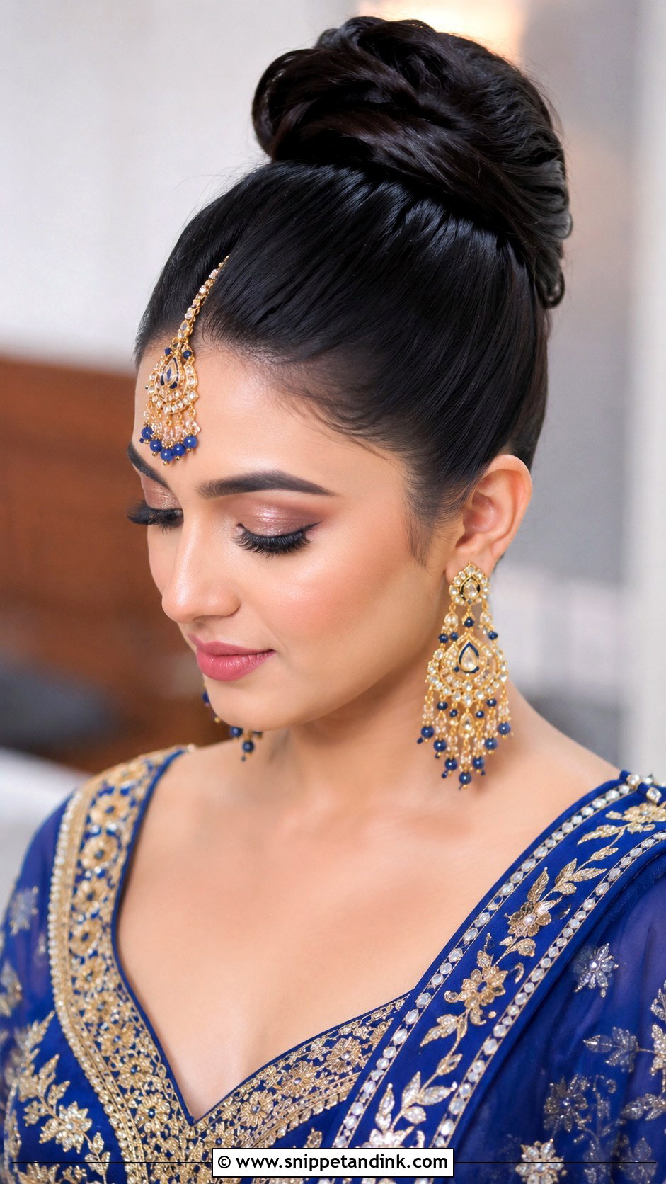 Sleek High Bun - Snippet and Ink - 25 Indian Bridal Hair Buns