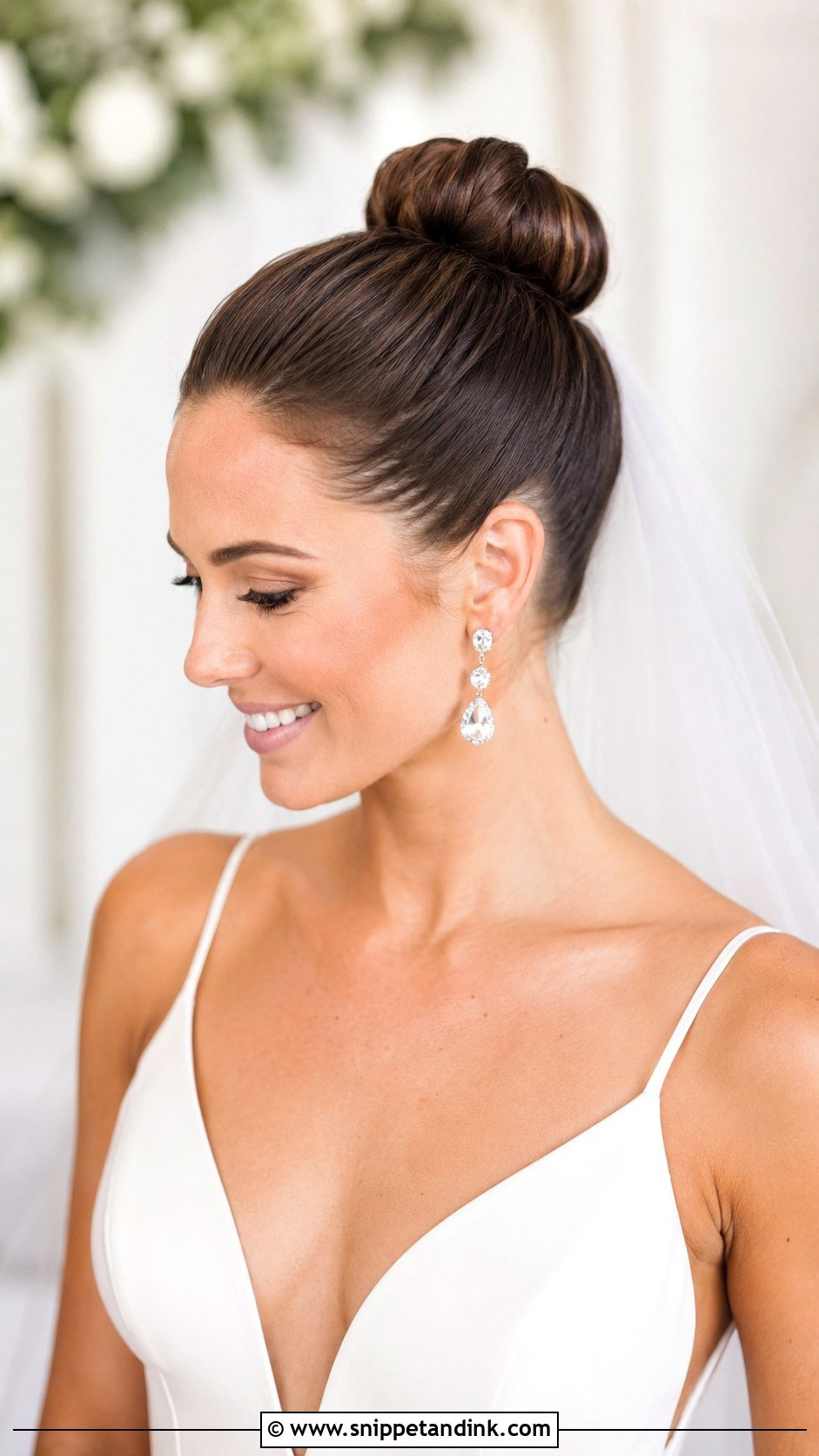 Sleek High Bun - Snippet and Ink - 30 Wedding Updo Hairstyles