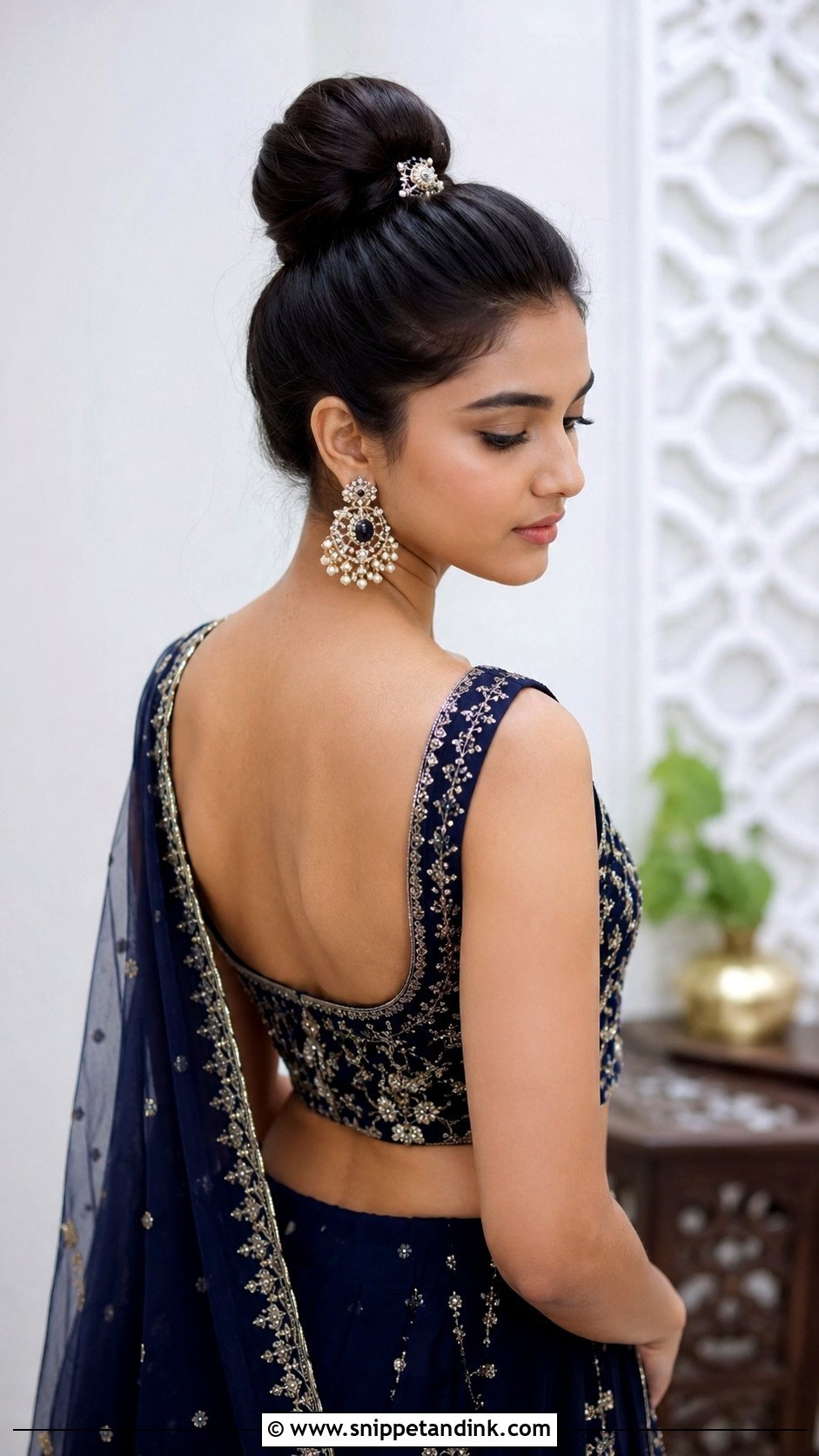 Sleek High Bun - Snippet and Ink - 35 Indian Wedding Bridal Hairstyle Ideas