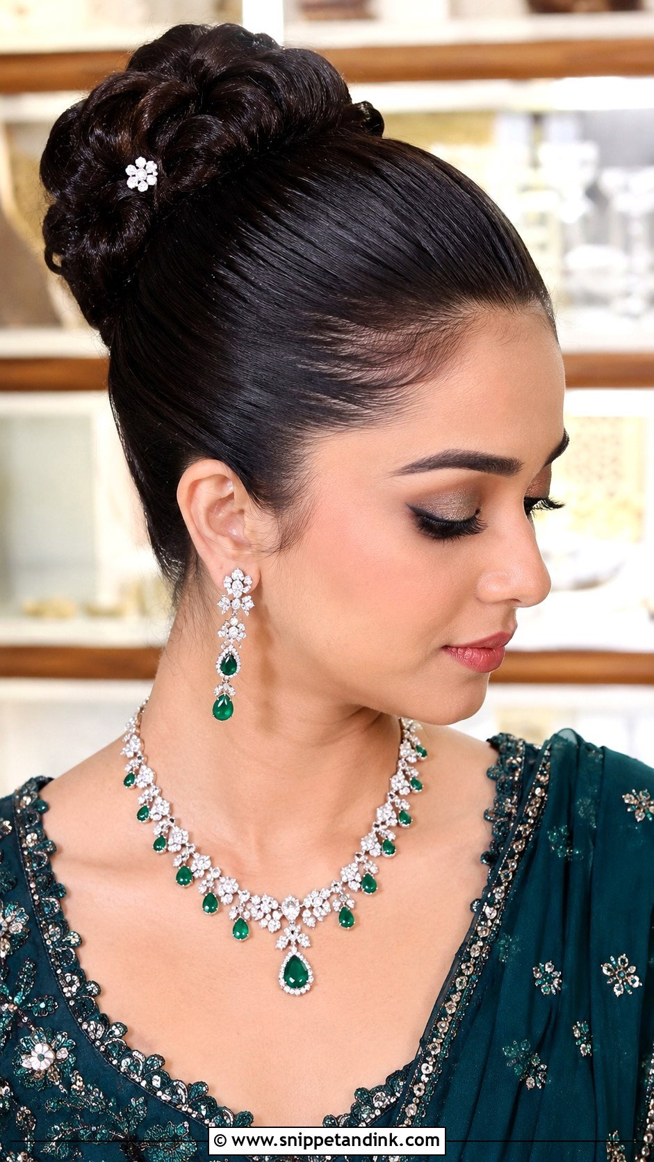 Sleek High Bun - Snippet and Ink - 35 Mehndi Hairstyles