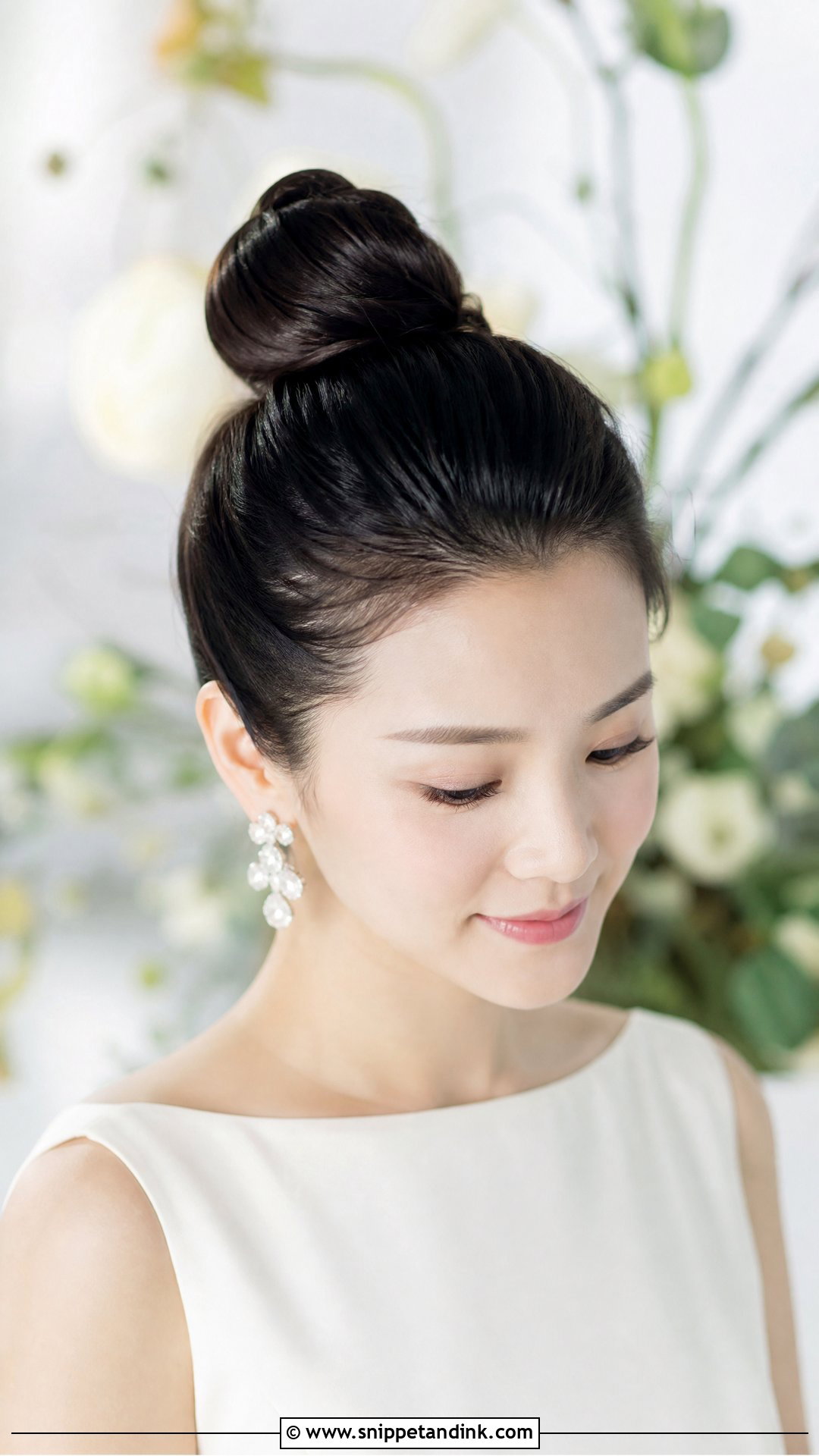 Sleek High Bun - Snippet and Ink - 20 Elegant Wedding Updos for Long Hair